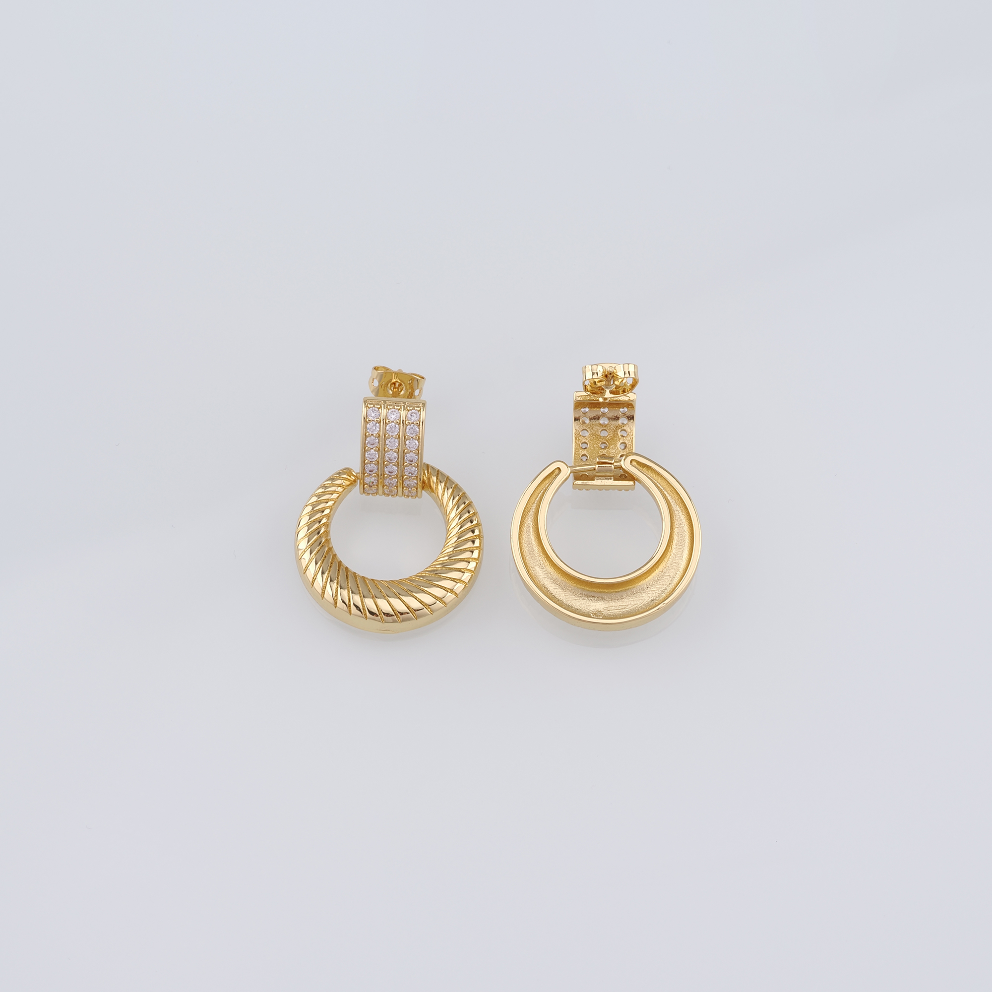 18K Gold Filled Round Stud Earrings,Twist Earrings,Dainty Earrings,Minimalist Earring,Gift for Wife