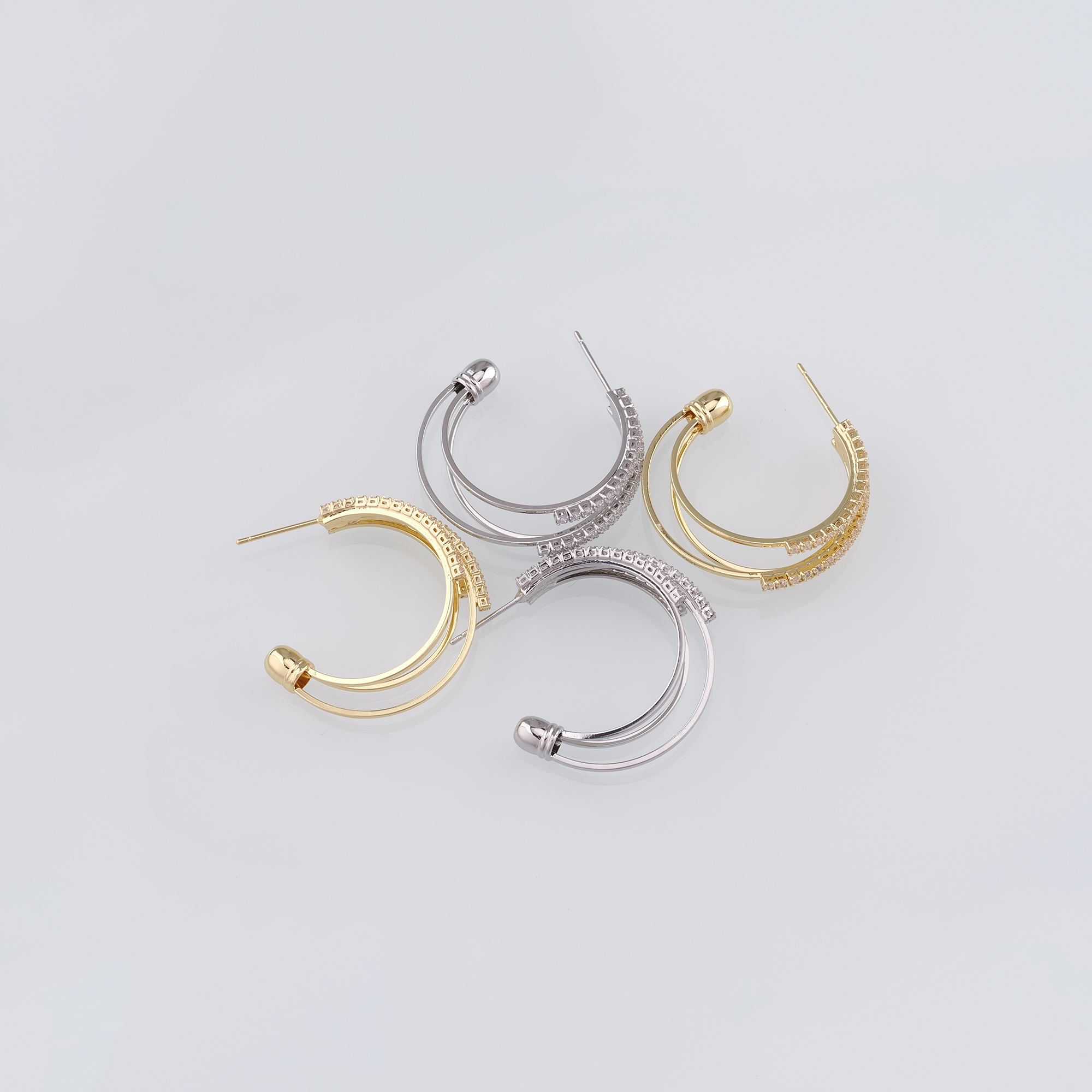 18K Gold Filled Round CZ Hoop Earrings,Dainty Zirconia Earrings,Gold Hoops,Dainty CZ Hoops Huggie