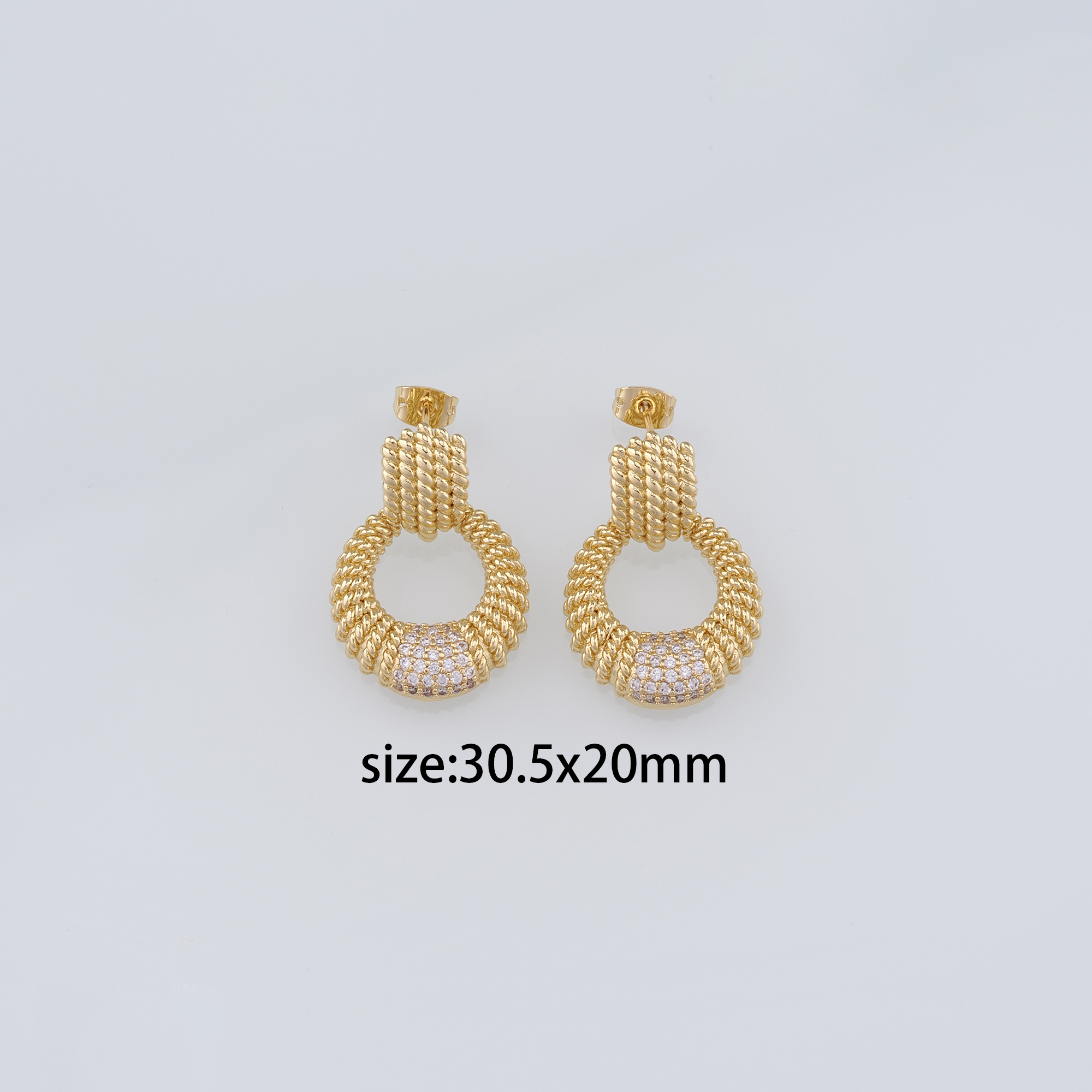 18K Gold Filled Round Stud Earrings,Twist Earrings,Dainty Earrings,Minimalist Earring,Gift for Wife