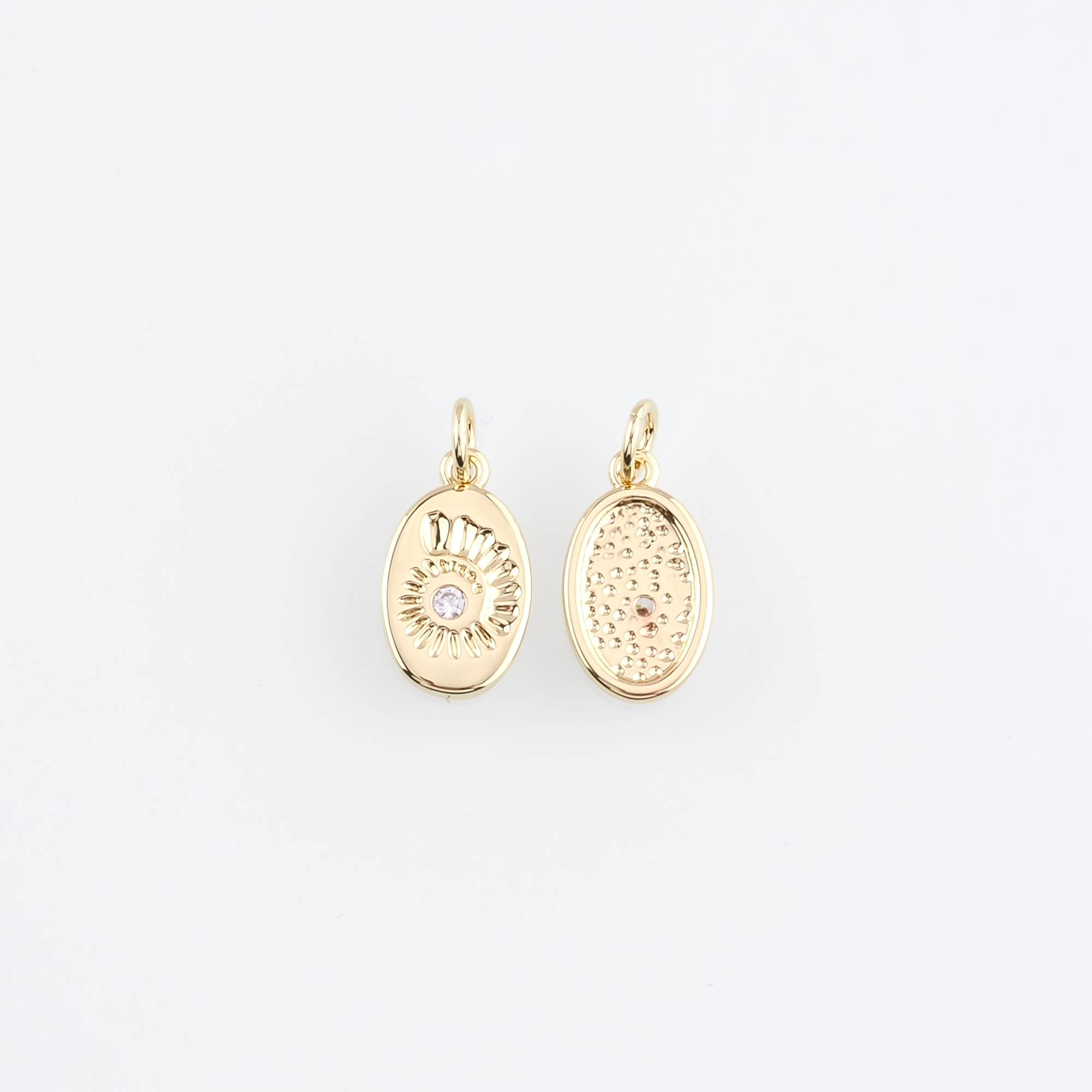 18K Gold Filled Conch Shell Pendant,CZ Micro Pave Shell Charm Earrings Necklace for DIY Jewelry Making Supply