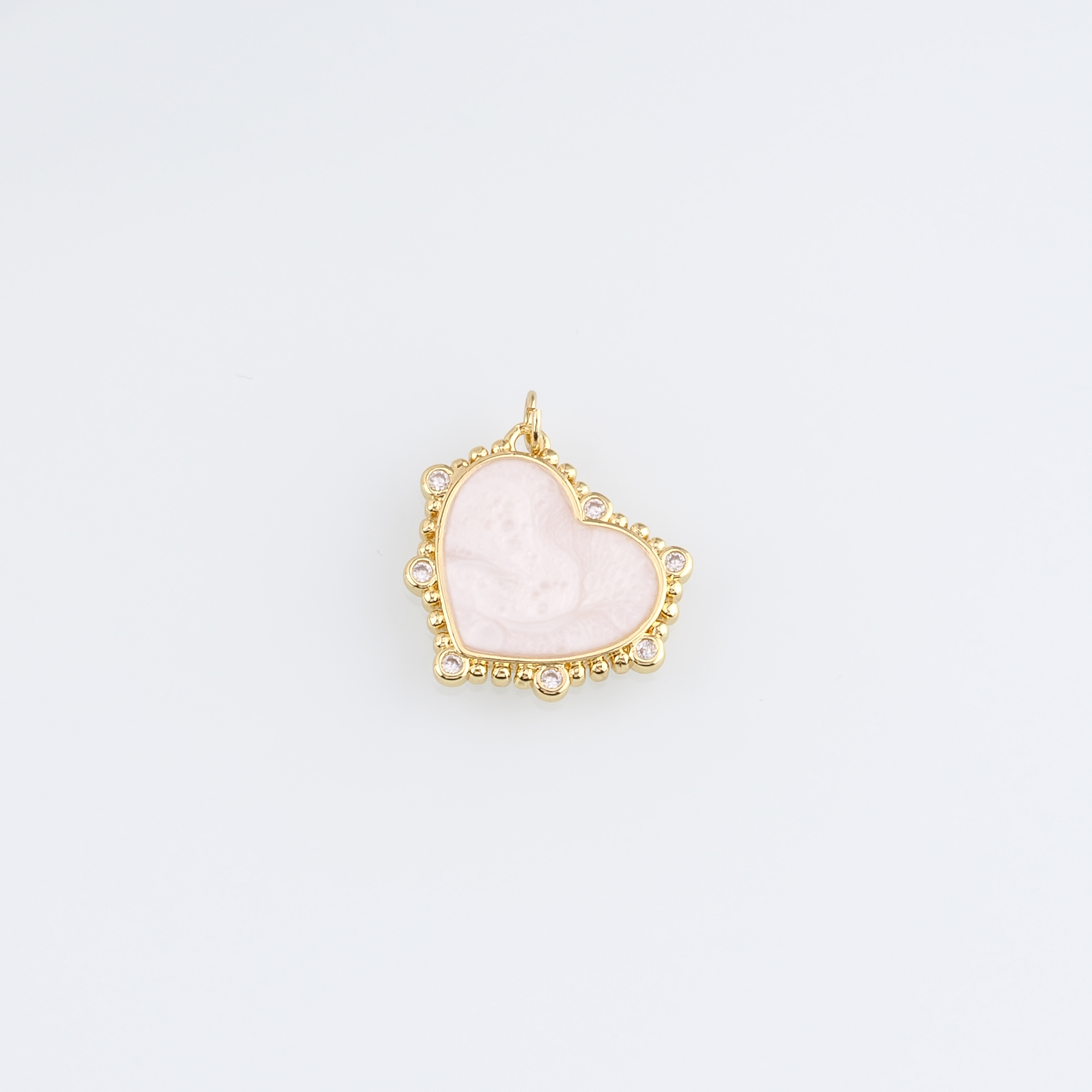 18K Gold Filled Heart Pendant,Enamel Heart Charm Earrings Necklace for DIY Jewelry Making Supply