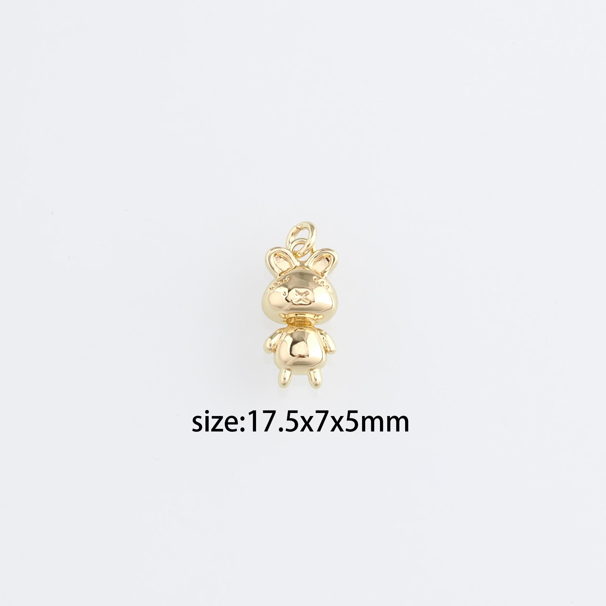 18K Gold Filled Rabbit Pendant,Dainty Animal Charm Earrings Necklace for DIY Jewelry Making Supply