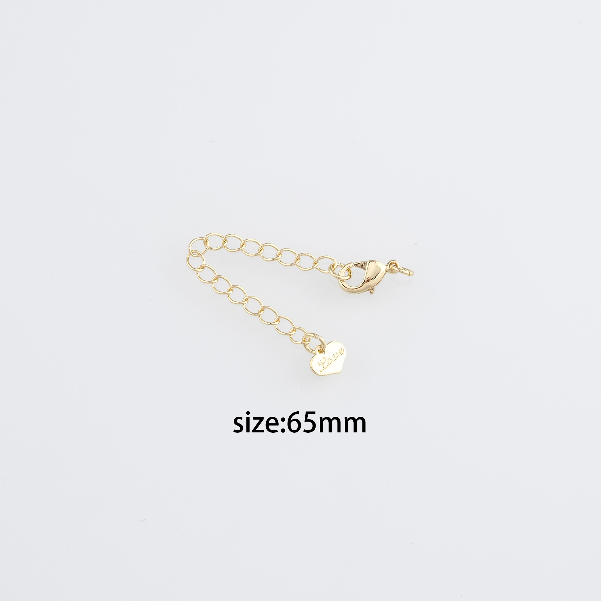 18K Gold Filled Chain Extender for Necklace Bracelet Supply Component Findings Extenders Lobster Claw Clasps with Gold Extender Chain