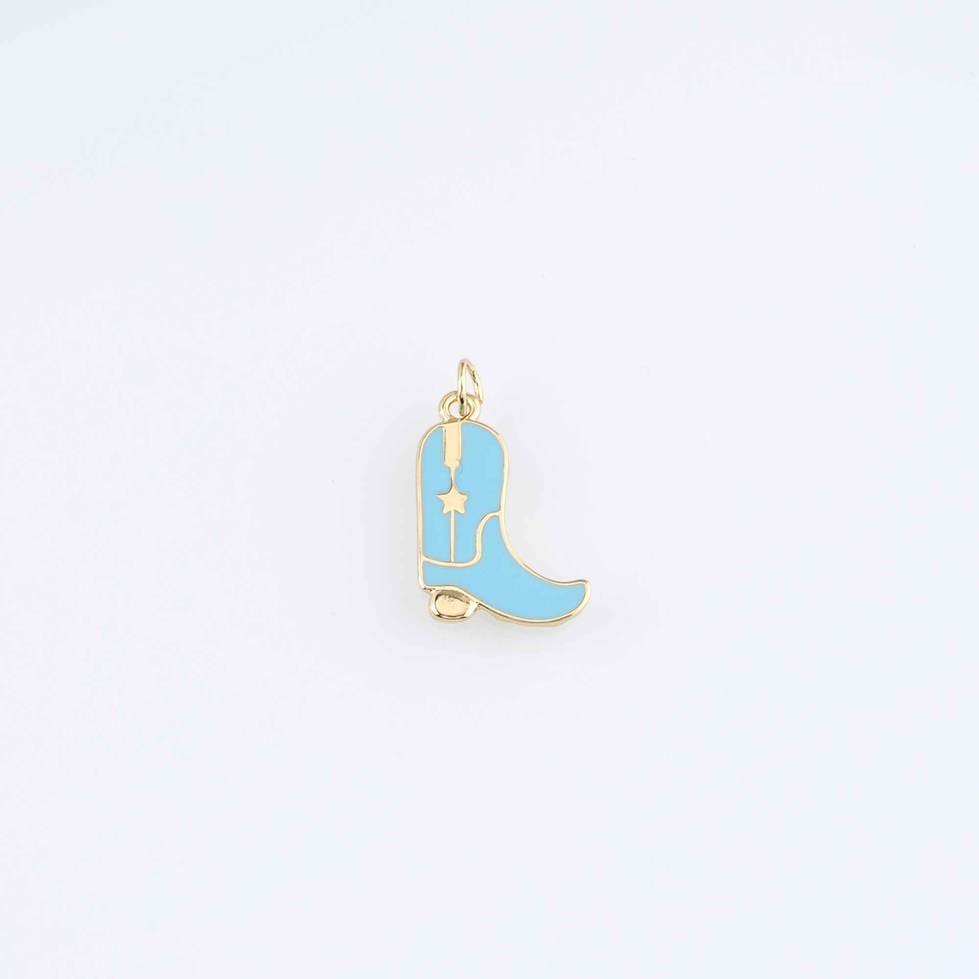 18K Gold Filled Cowboy Boots Pendant,Enamel Shoe Charm Earrings Necklace for DIY Jewelry Making Supply