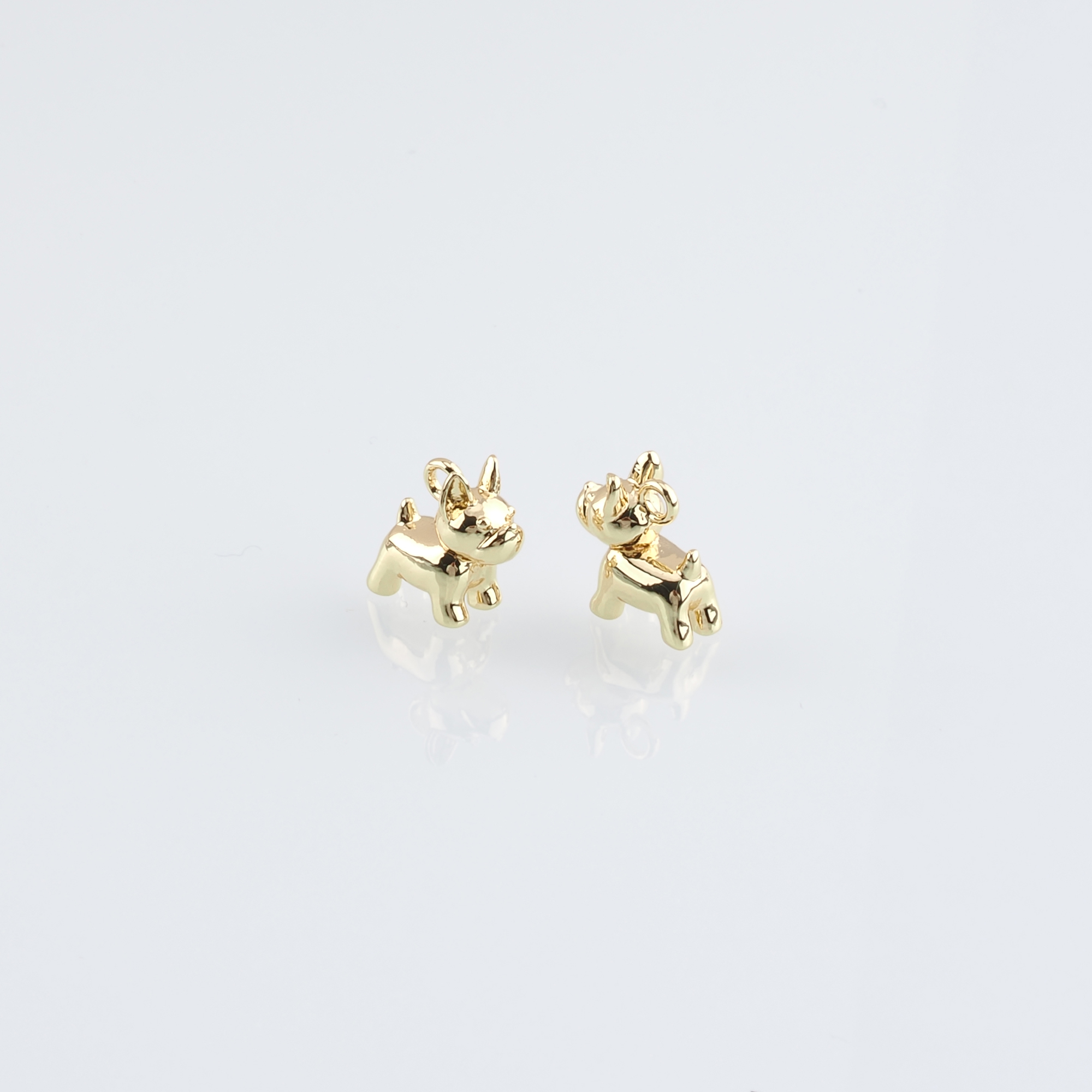 18K Gold Filled Dog Pendant,Dainty Dog Chamr Earrings Necklace for DIY Jewelry Making Supply