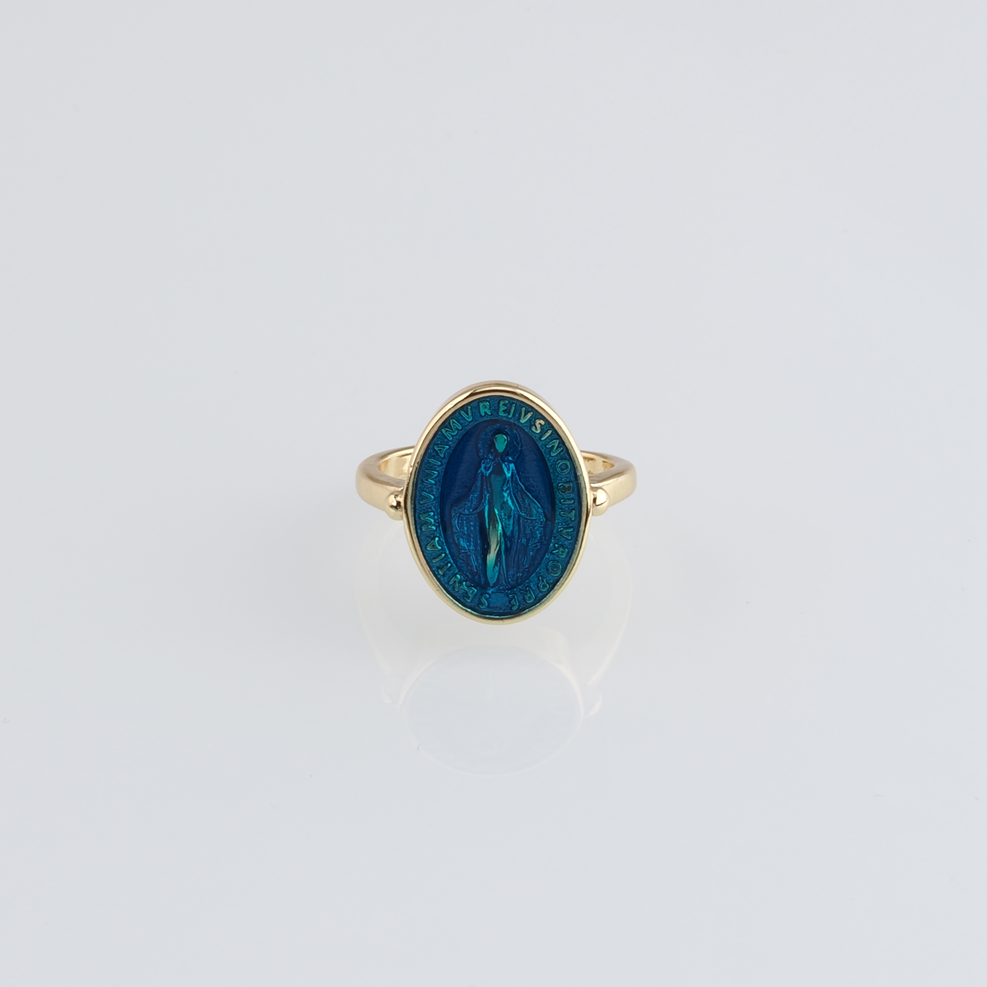18K Gold Filled Virgin Mary Rings,Enamel Maria Rings,Religious Ring,Adjustable Ring,Dainty Ring,Open Ring