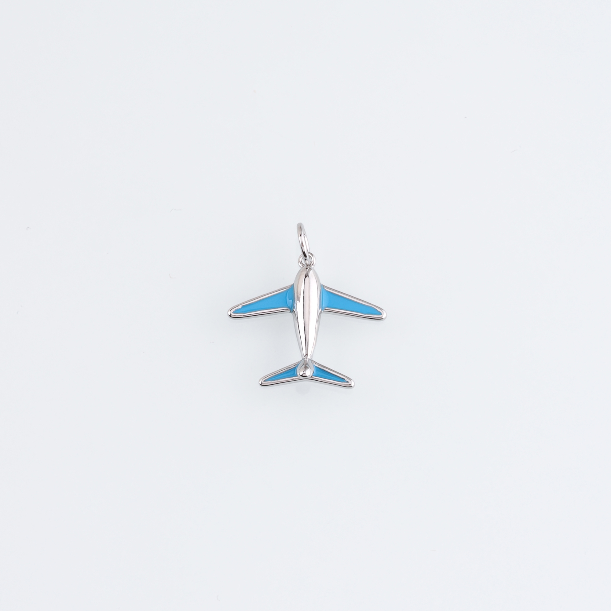 18K Gold Filled Airplane Pendant,Enamel Airplane Charm Earrings Necklace for DIY Jewelry Making Supply