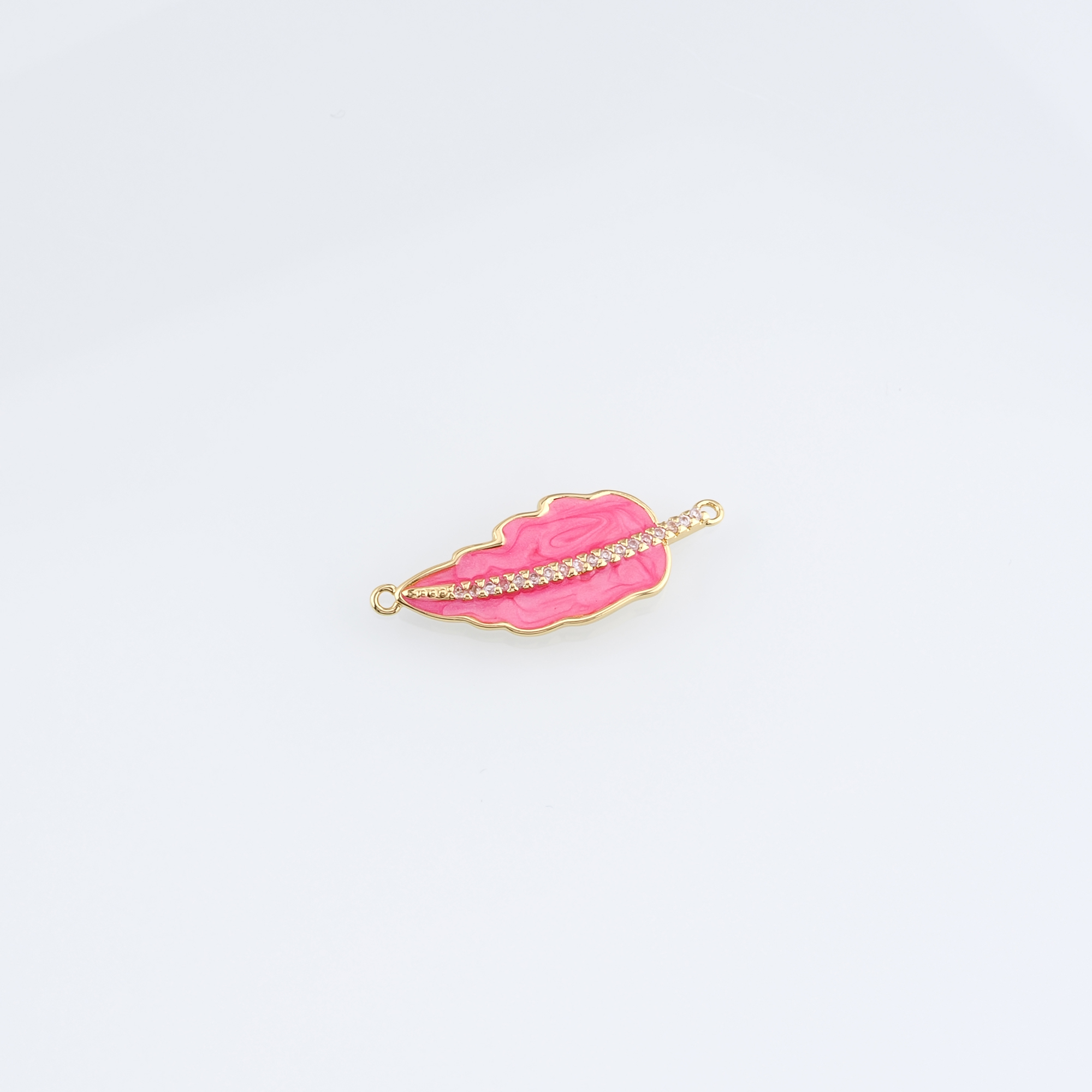 18K Gold Filled Leaf Connector,Enamel Leaf Charm Necklace Bracelet for DIY Jewelry Making Supply