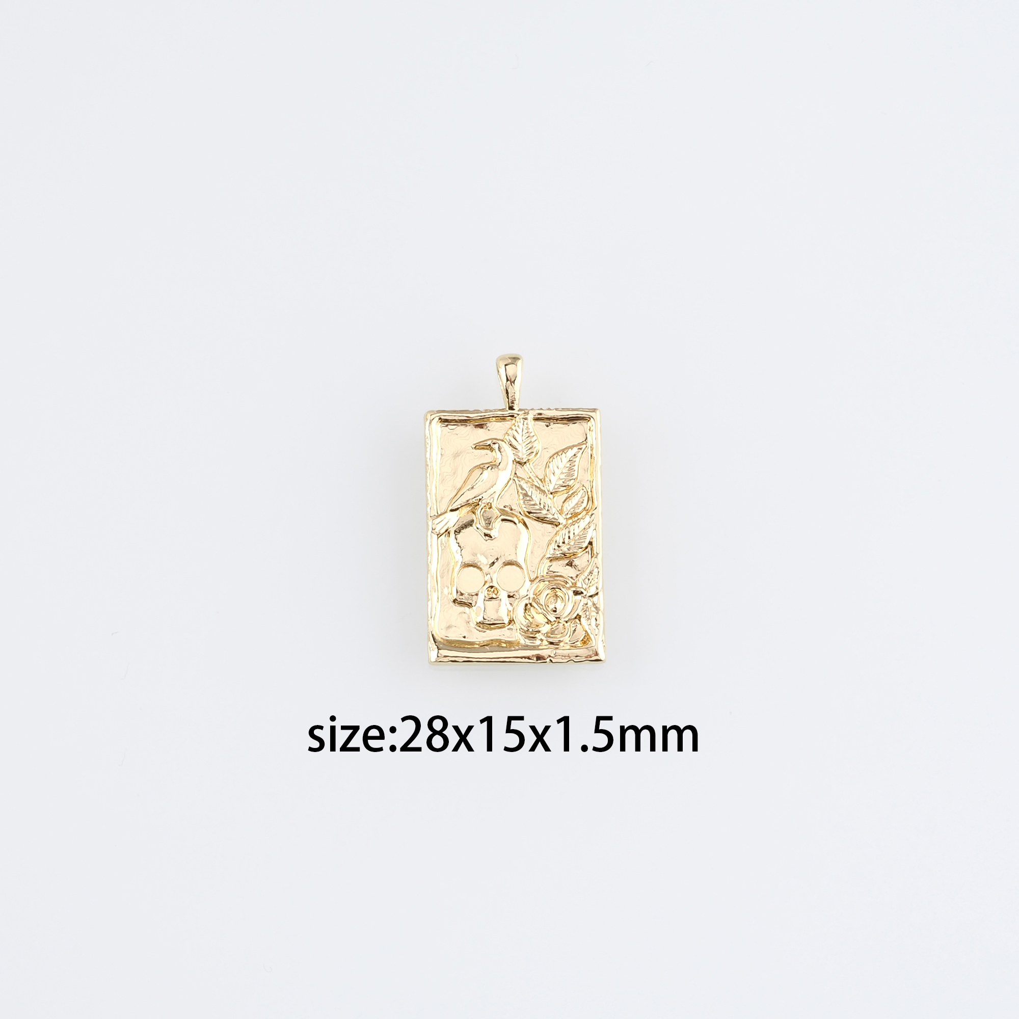 18K Gold Filled Skull Pendant,Dainty Skull Charm Earrings Necklace for DIY Jewelry Making Supply