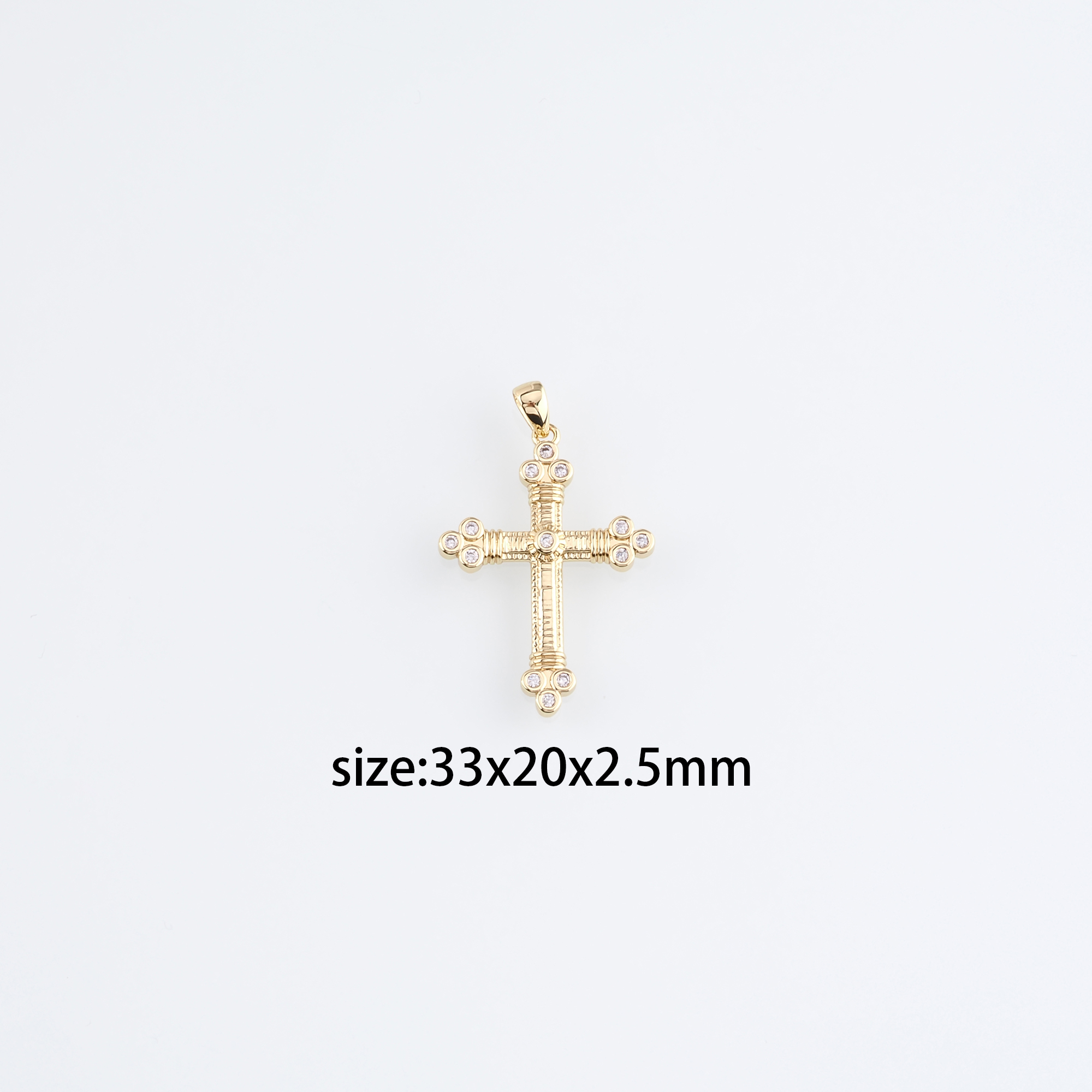 18K Gold Filled Cross Pendant,CZ Micro Pave Cross Charm Earrings Necklace for DIY Jewelry Making Supply