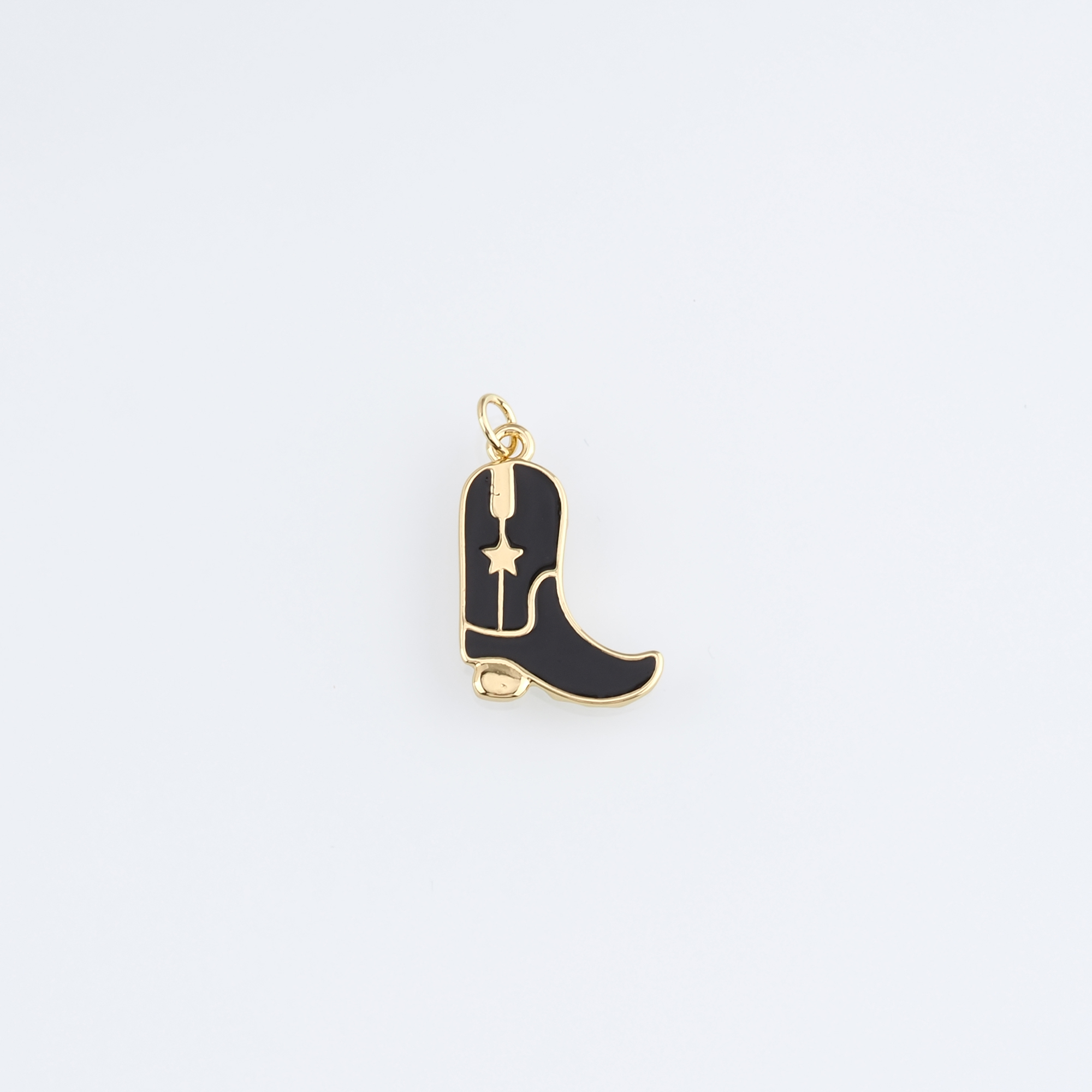 18K Gold Filled Cowboy Boots Pendant,Enamel Shoe Charm Earrings Necklace for DIY Jewelry Making Supply