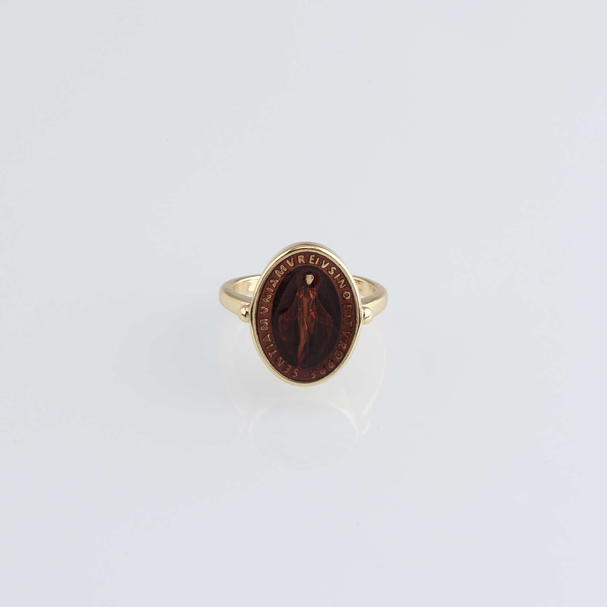 18K Gold Filled Virgin Mary Rings,Enamel Maria Rings,Religious Ring,Adjustable Ring,Dainty Ring,Open Ring