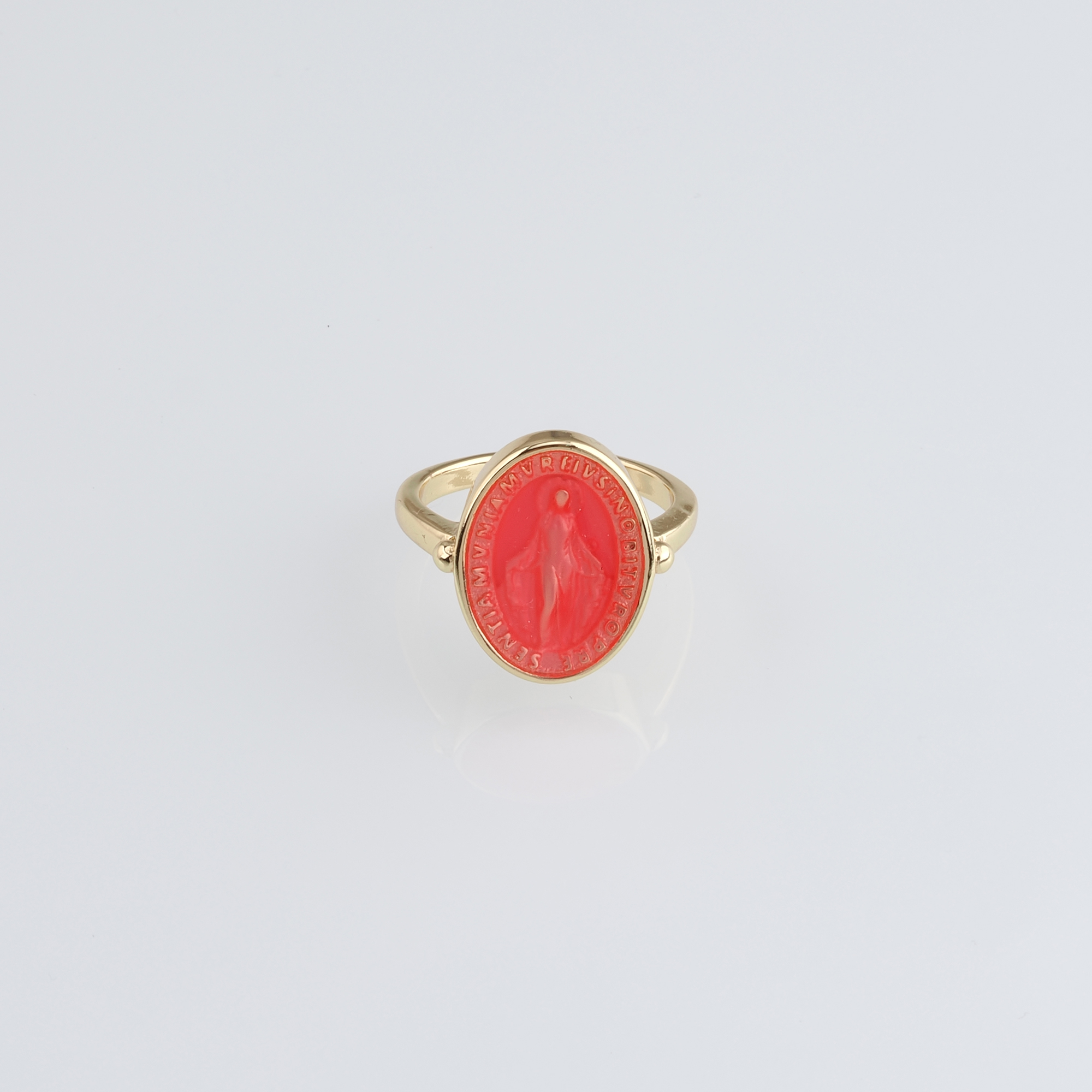 18K Gold Filled Virgin Mary Rings,Enamel Maria Rings,Religious Ring,Adjustable Ring,Dainty Ring,Open Ring