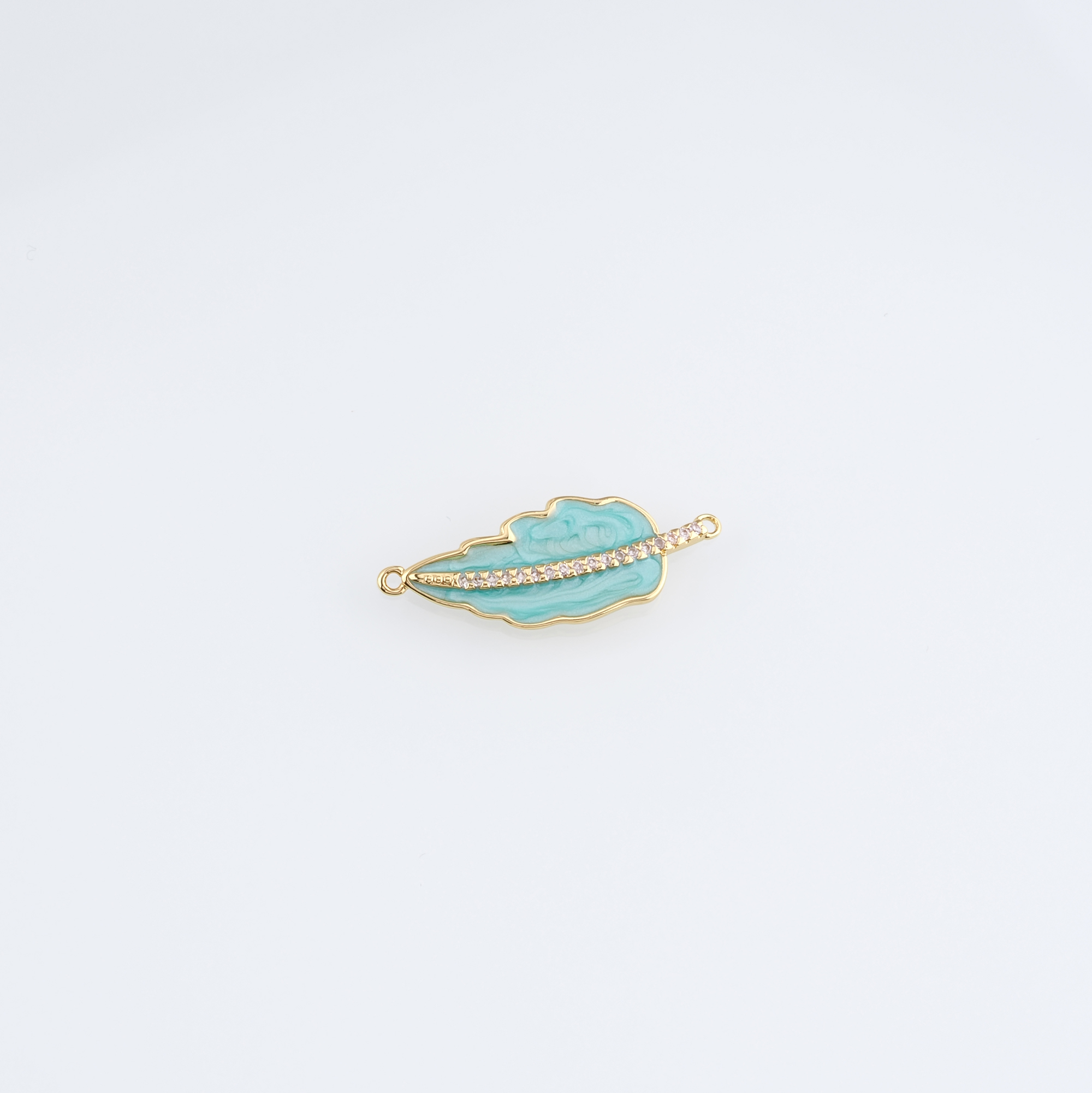 18K Gold Filled Leaf Connector,Enamel Leaf Charm Necklace Bracelet for DIY Jewelry Making Supply