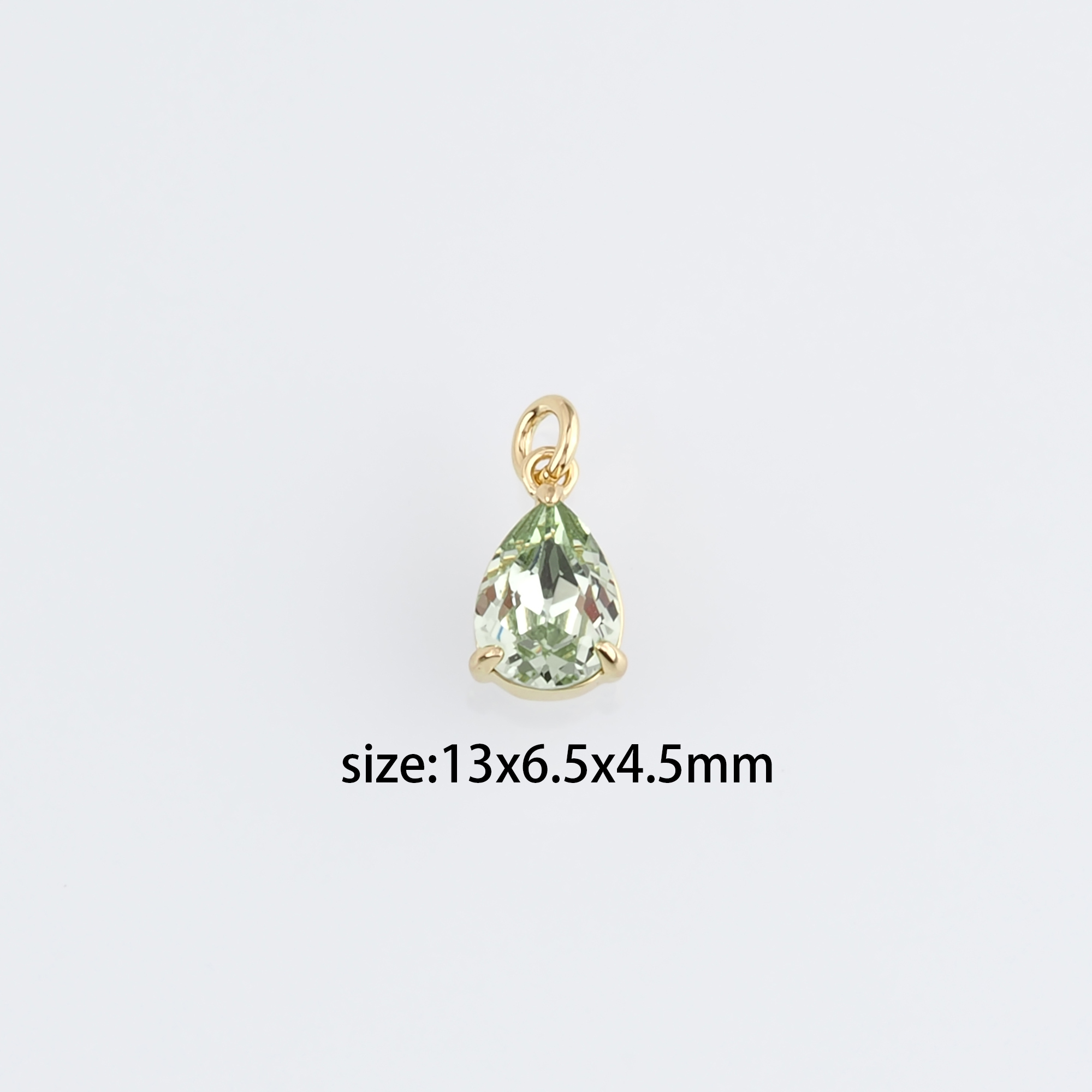 18K Gold Filled Teardrop Pendant,Crystal Water Drop Charm Earrings Necklace for DIY Jewelry Making Supply