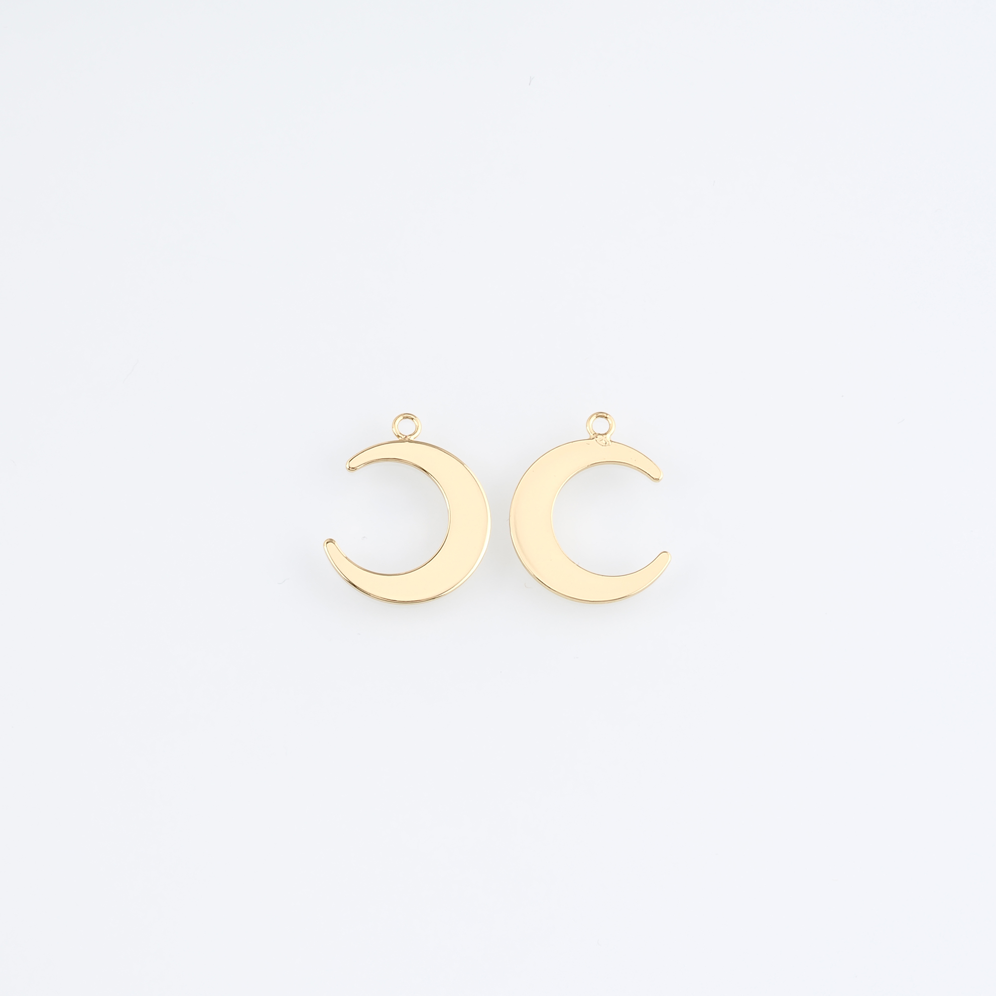 18K Gold Filled Moon Pendant,Celestial Charm Earrings Necklace for DIY Jewelry Making Supply