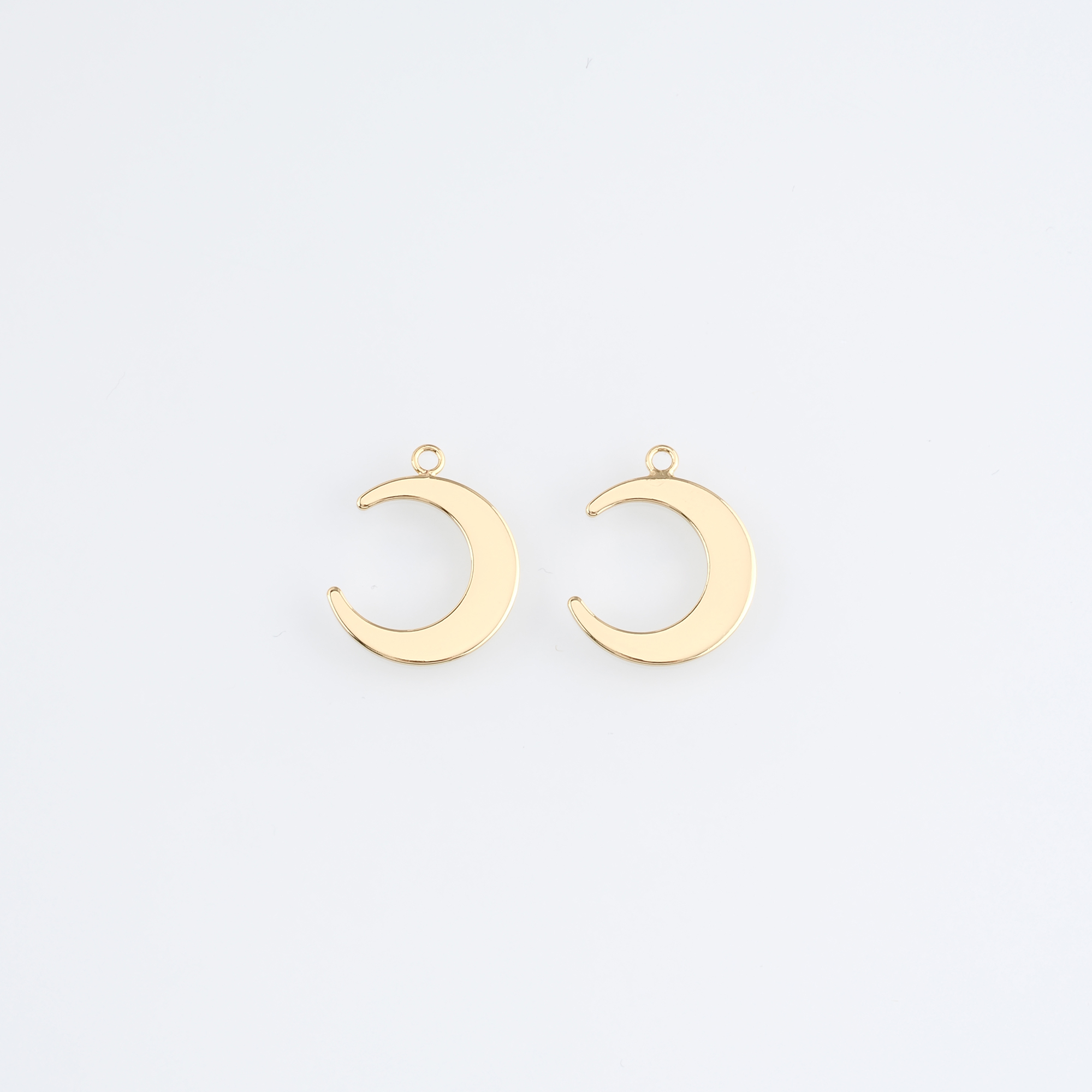 18K Gold Filled Moon Pendant,Celestial Charm Earrings Necklace for DIY Jewelry Making Supply