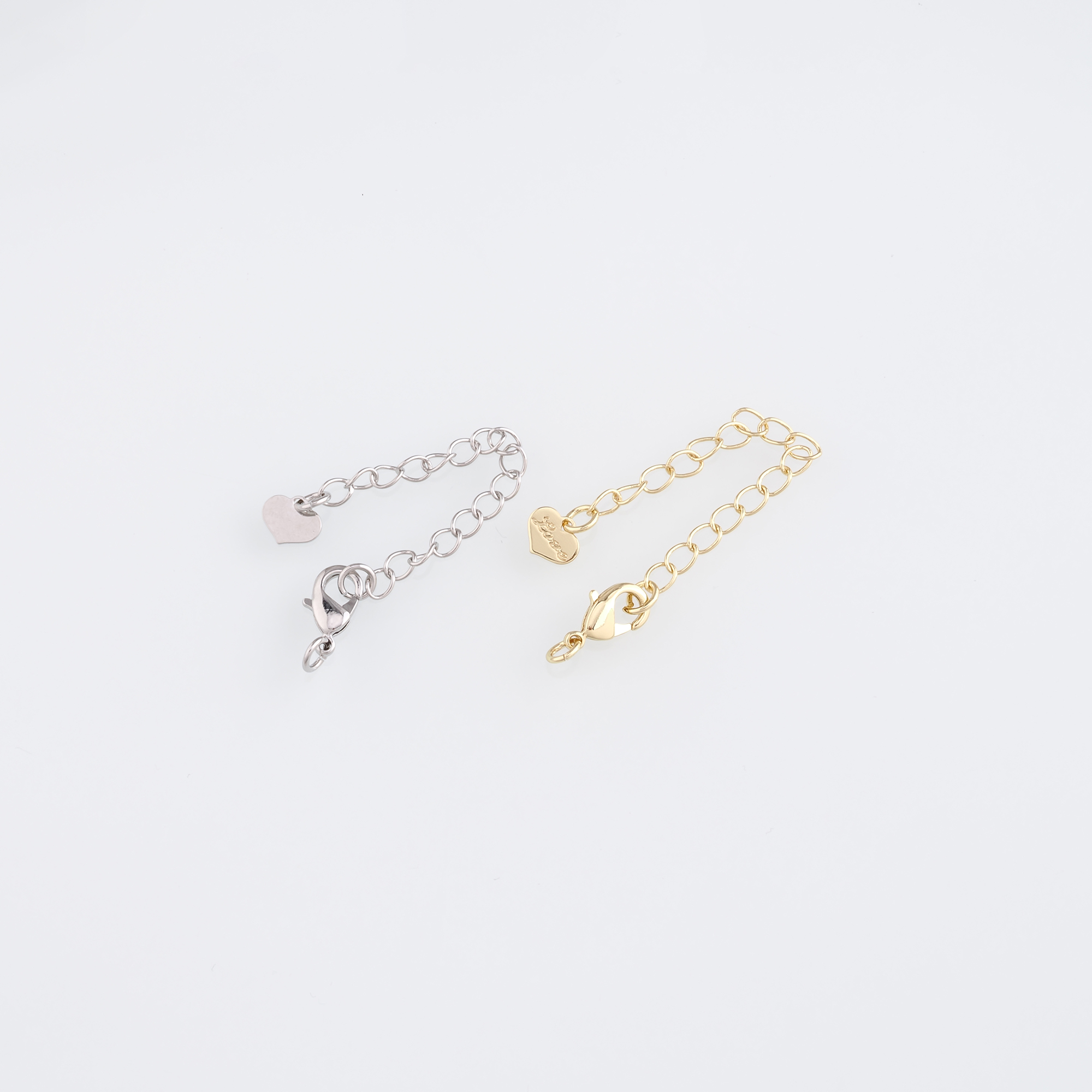 18K Gold Filled Chain Extender for Necklace Bracelet Supply Component Findings Extenders Lobster Claw Clasps with Gold Extender Chain