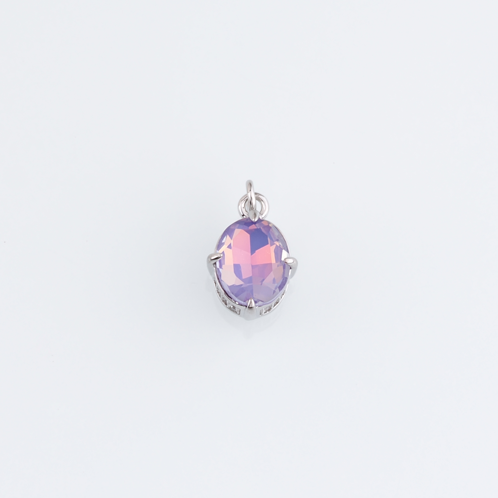 18K Gold Filled Oval Pendant,Crystal Oval Charm Earrings Necklace for DIY Jewelry Making Supply