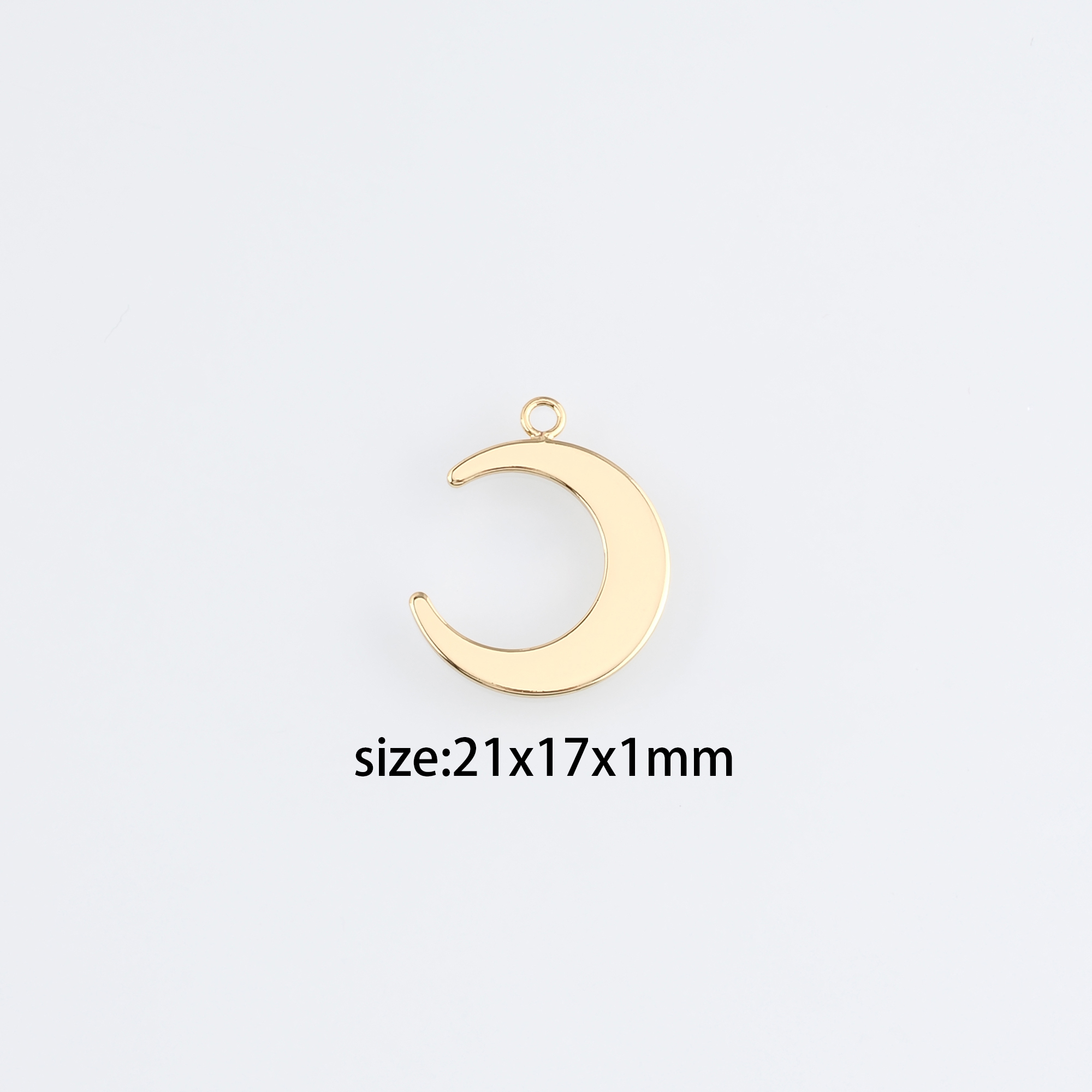 18K Gold Filled Moon Pendant,Celestial Charm Earrings Necklace for DIY Jewelry Making Supply
