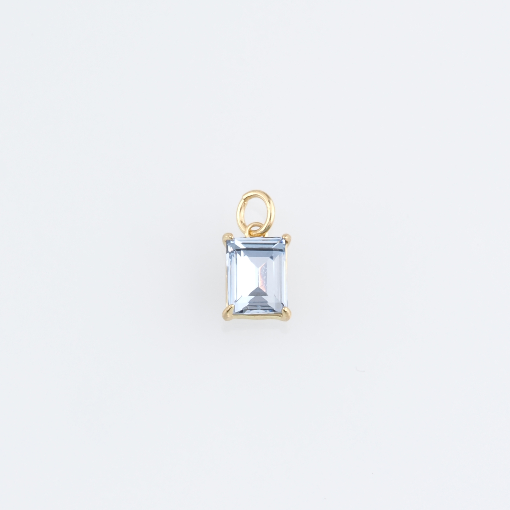 18K Gold Filled Rectangle Pendant,Crystal Rectangle Charm Earrings Necklace for DIY Jewelry Making Supply