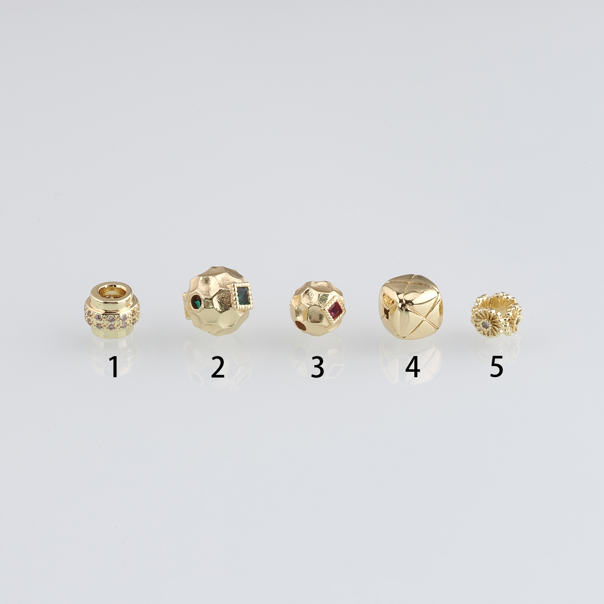 18K Gold Filled Round Spacer Beads,Cube Beads,Flower Beads,Cylinder Spacer Bead,DIY Jewelry Making Supply