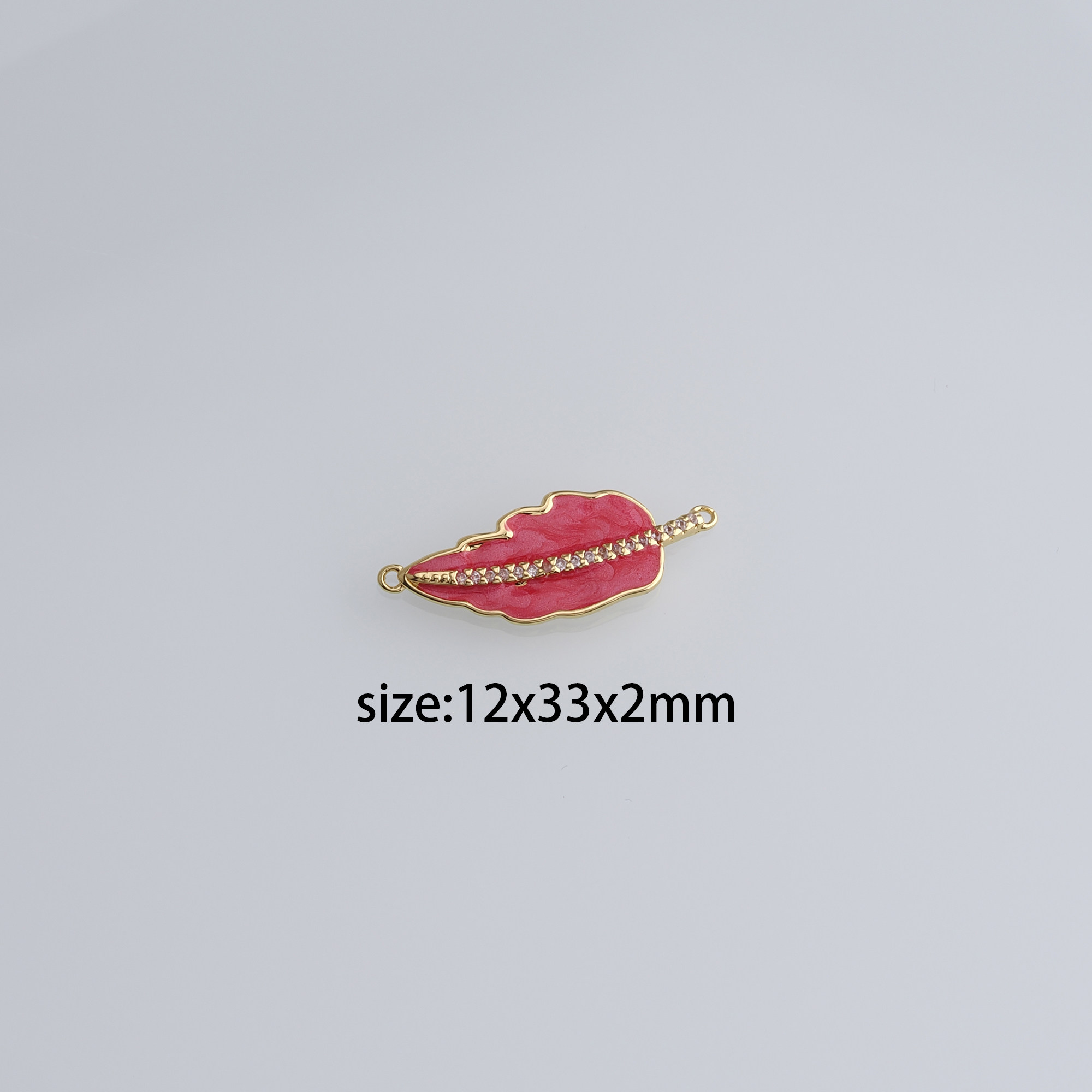 18K Gold Filled Leaf Connector,Enamel Leaf Charm Necklace Bracelet for DIY Jewelry Making Supply