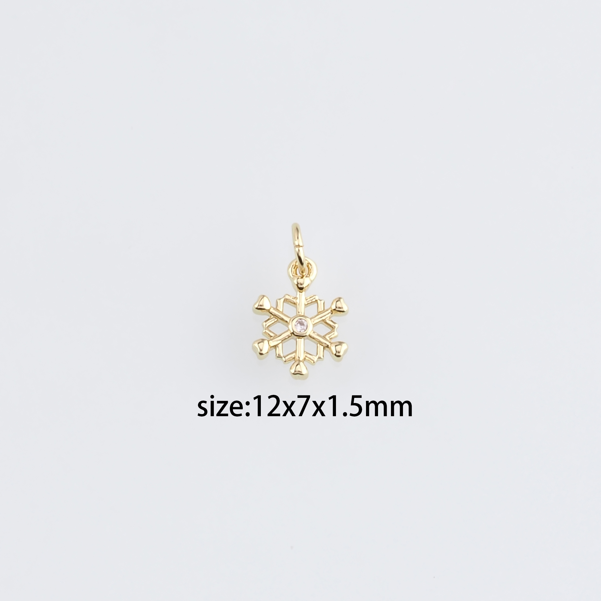18K Gold Filled Snowflake Pendant,Christmas Snowflake Charm Earrings Necklace for DIY Jewelry Making Supply