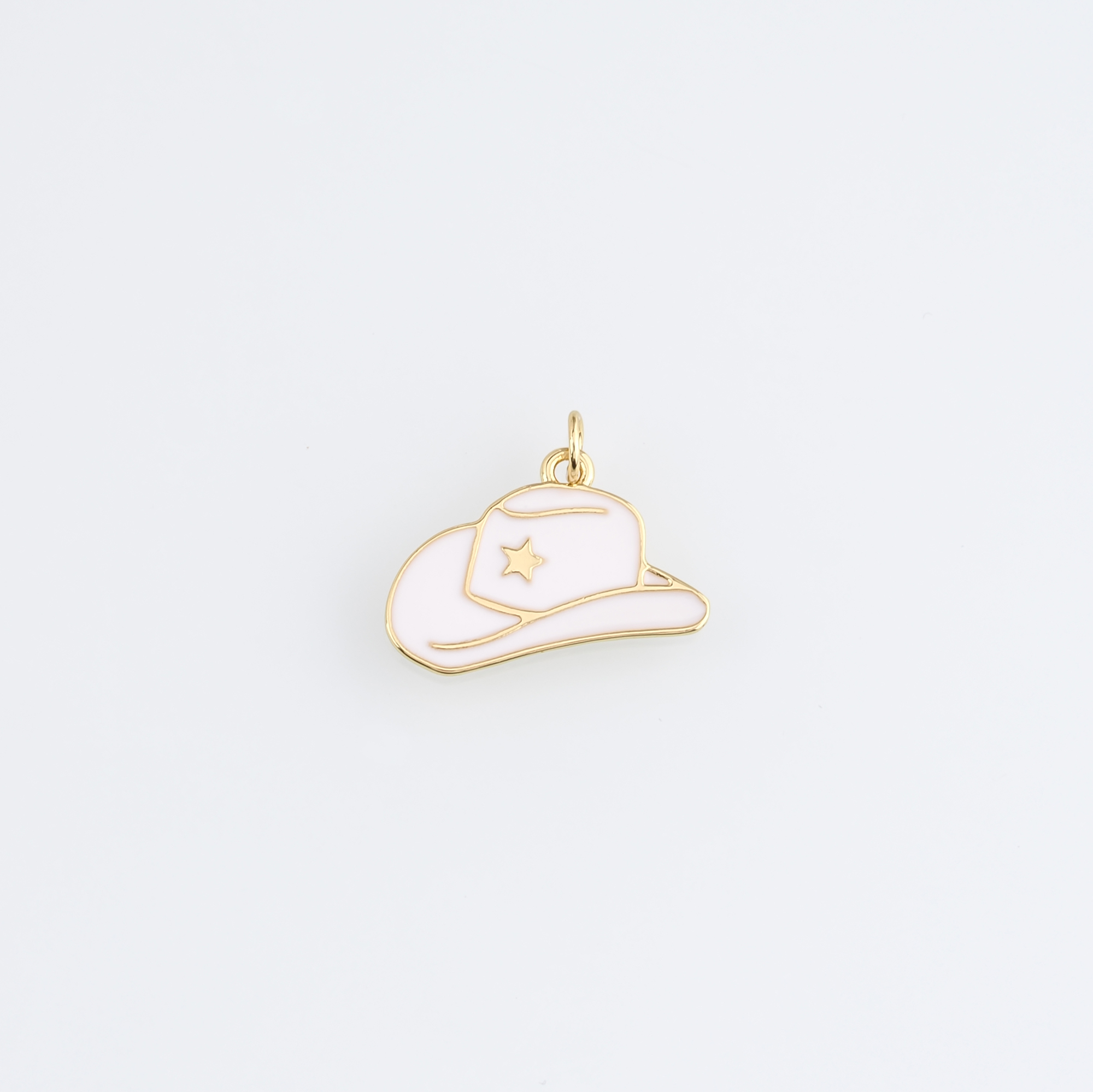 18K Gold Filled Cowboy Hat Pendant,Hat Charm,Enamel Cowboy Hat Earrings Necklace for DIY Jewelry Making Supply
