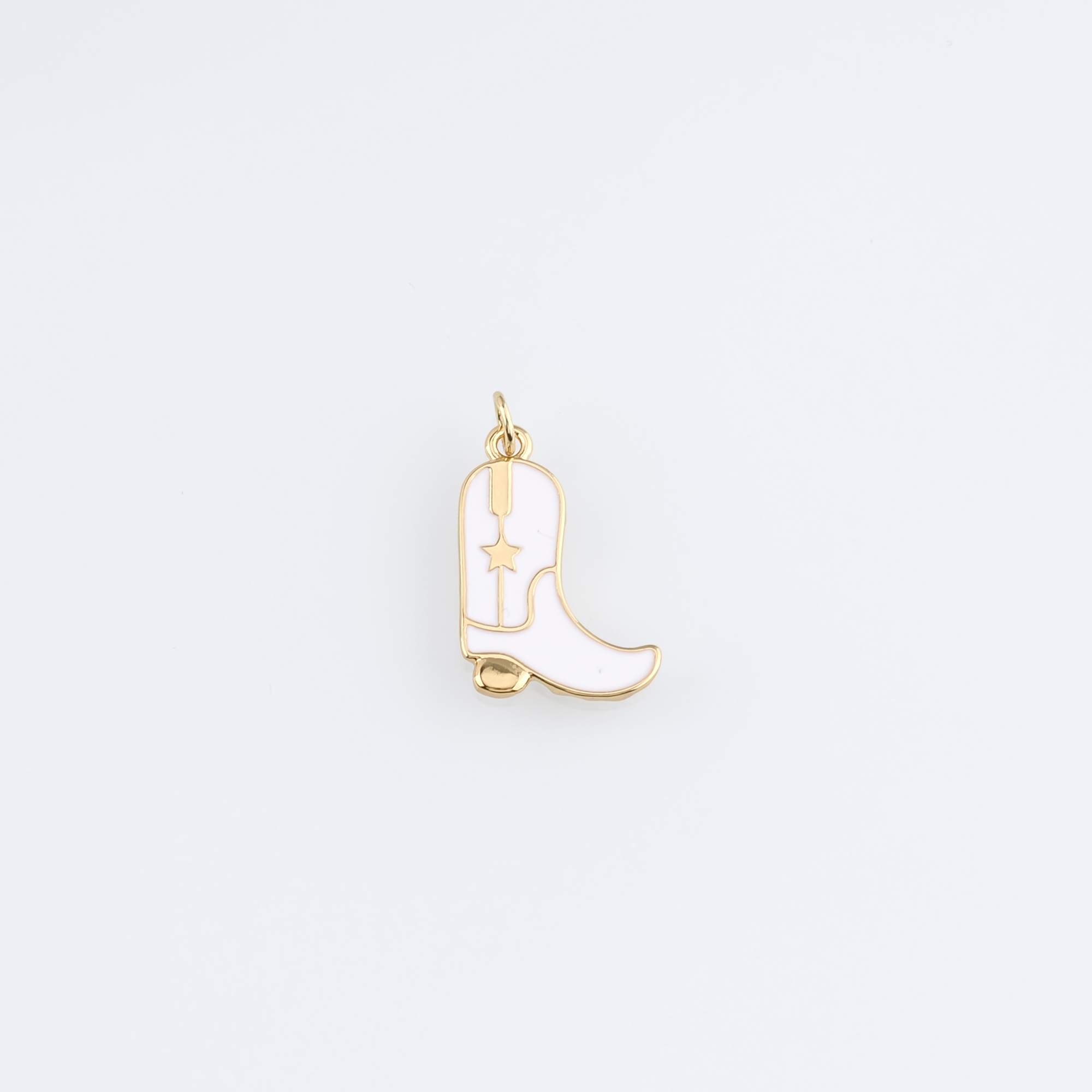 18K Gold Filled Cowboy Boots Pendant,Enamel Shoe Charm Earrings Necklace for DIY Jewelry Making Supply