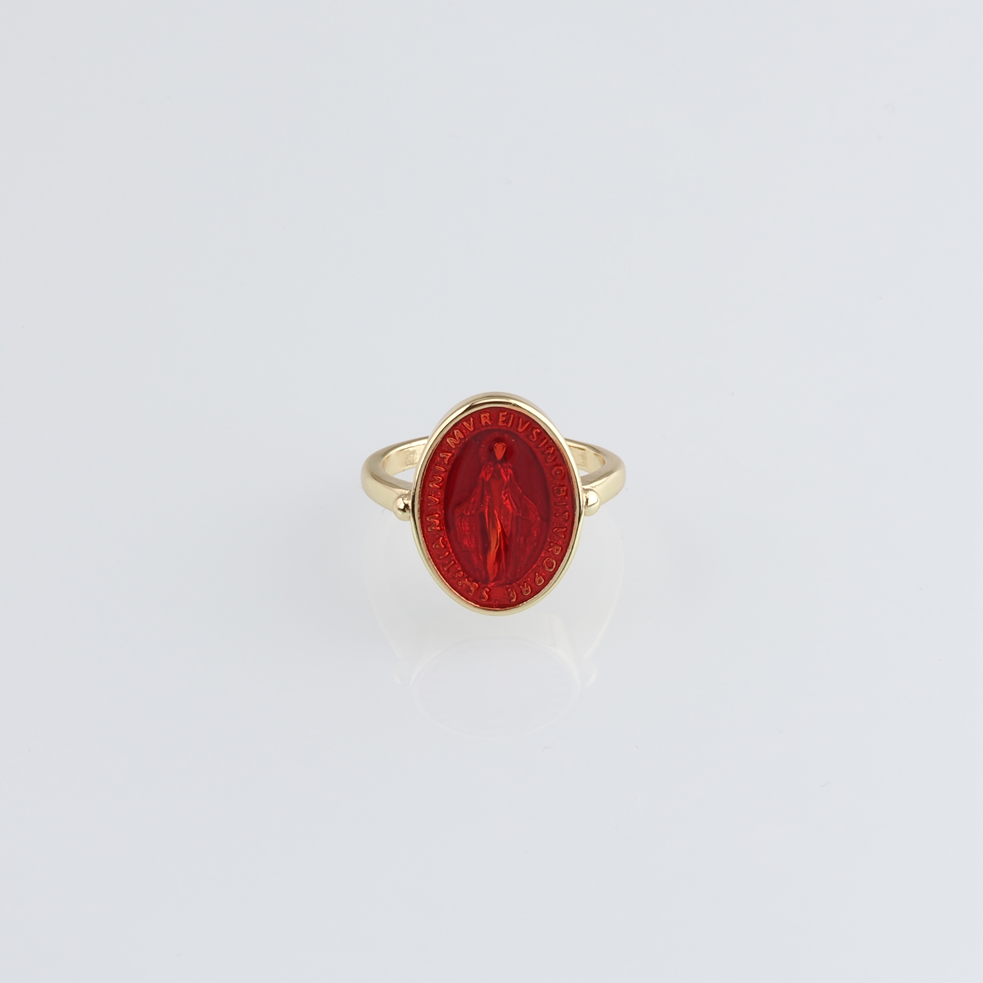 18K Gold Filled Virgin Mary Rings,Enamel Maria Rings,Religious Ring,Adjustable Ring,Dainty Ring,Open Ring
