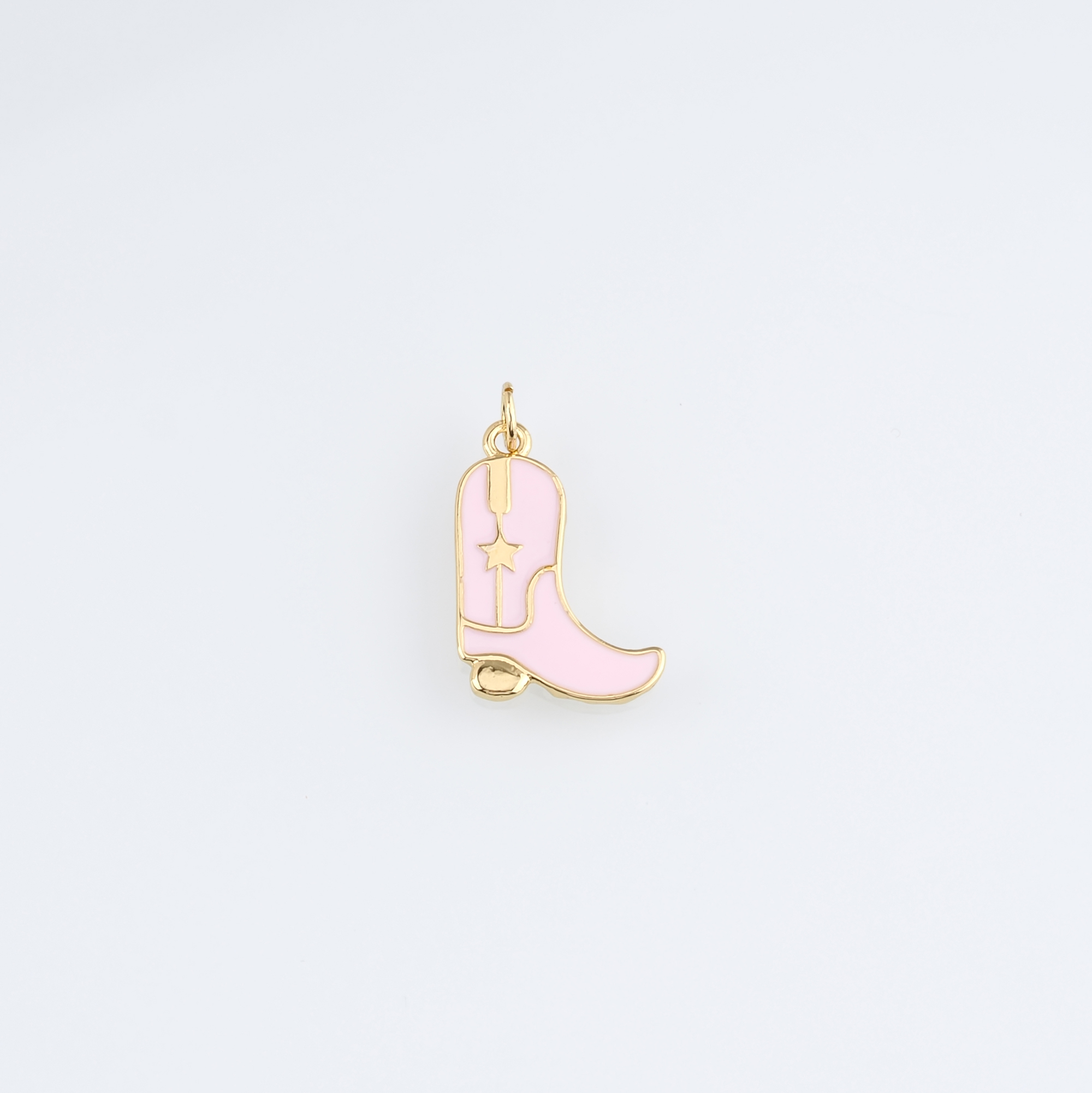 18K Gold Filled Cowboy Boots Pendant,Enamel Shoe Charm Earrings Necklace for DIY Jewelry Making Supply