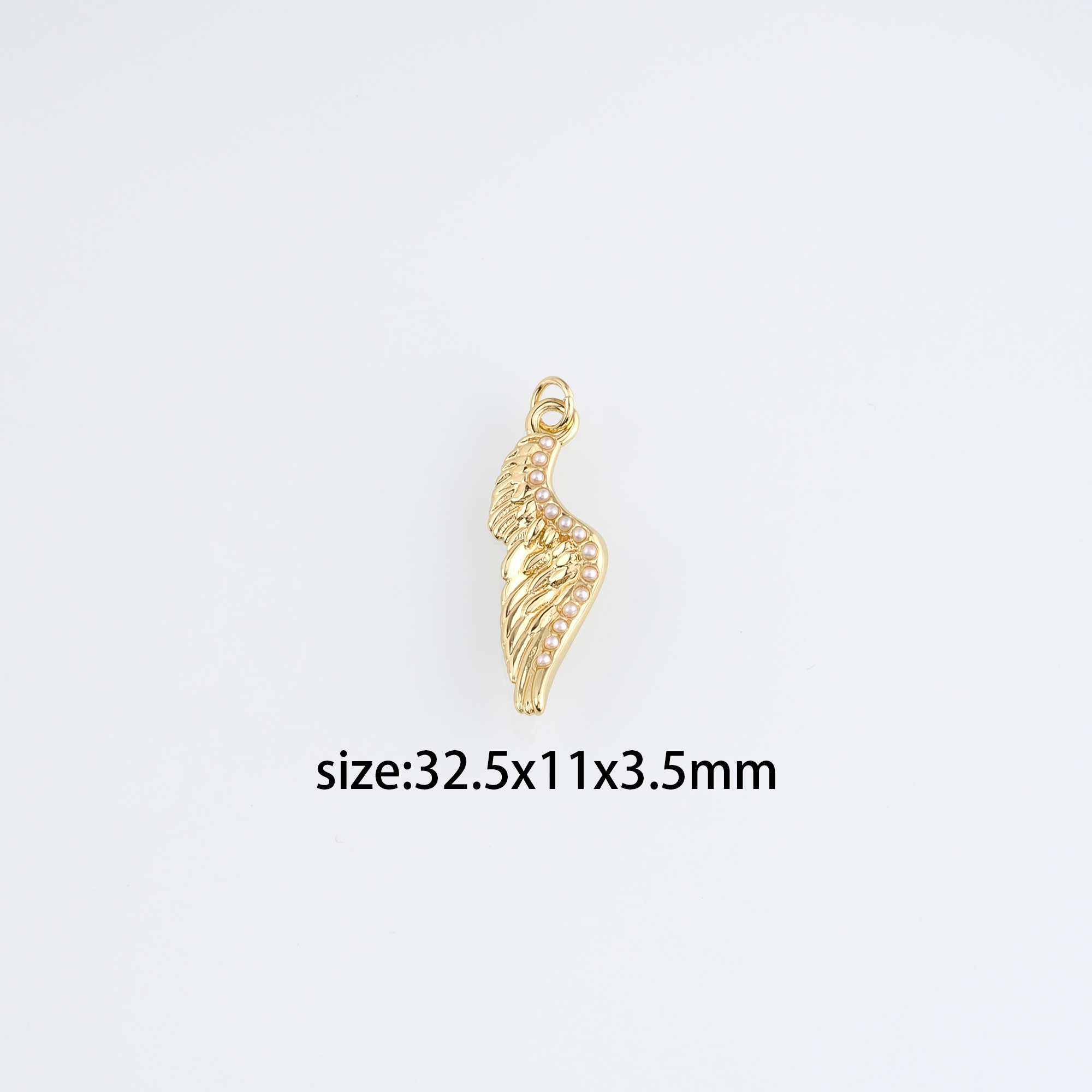 18K Gold Filled Wing Pendant,Pearl Wings Earrings Necklace for DIY Jewelry Making Supply