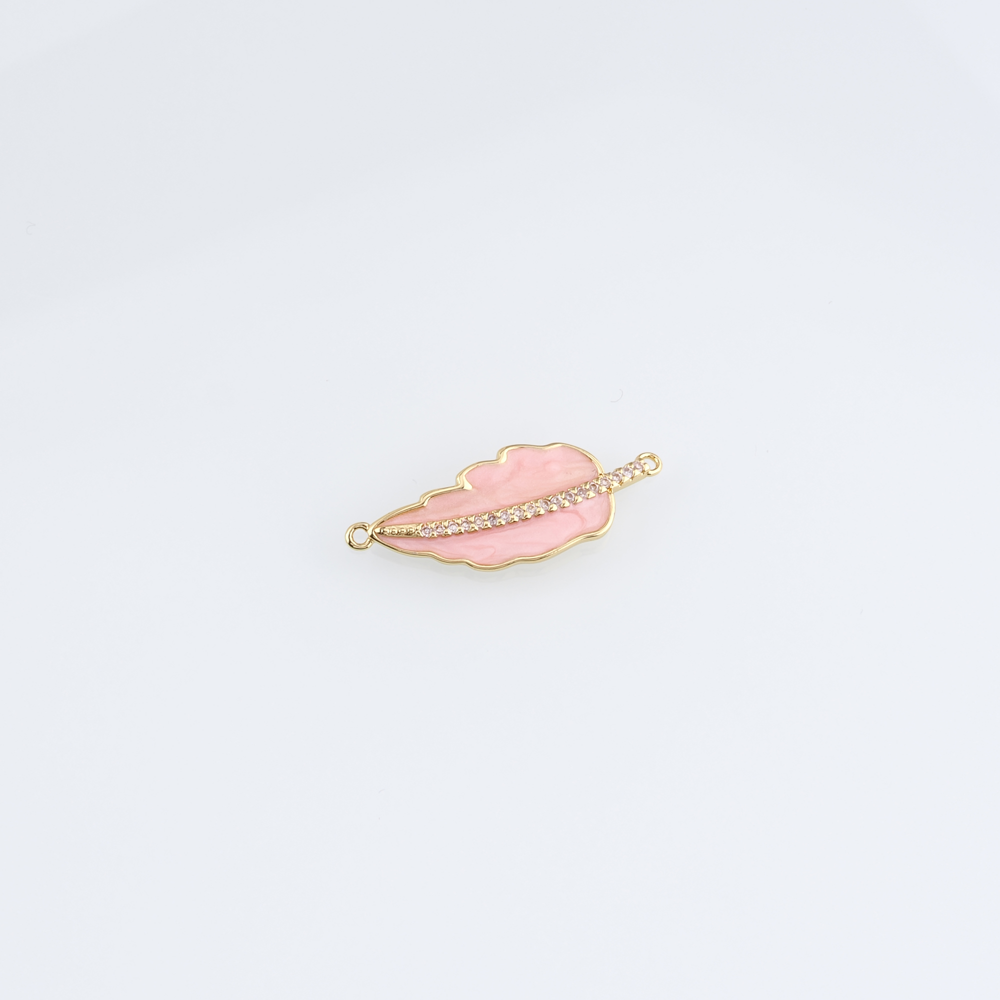 18K Gold Filled Leaf Connector,Enamel Leaf Charm Necklace Bracelet for DIY Jewelry Making Supply