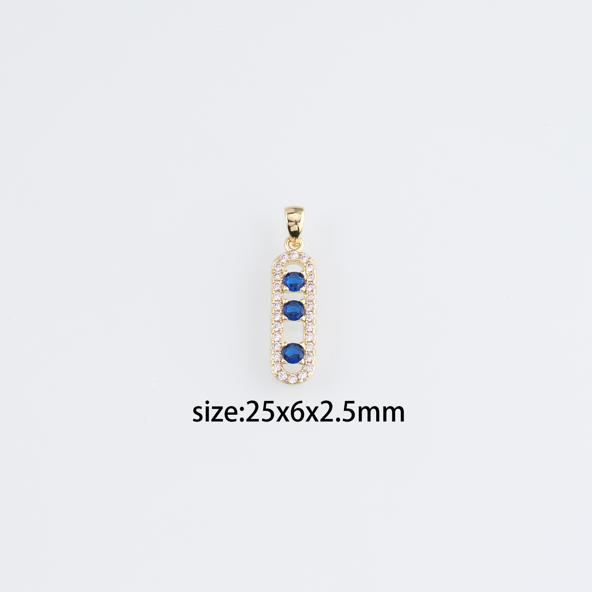 18K Gold Filled Oval Pendant,CZ Micro Pave Oval Charm Earrings Necklace for DIY Jewelry Making Supply