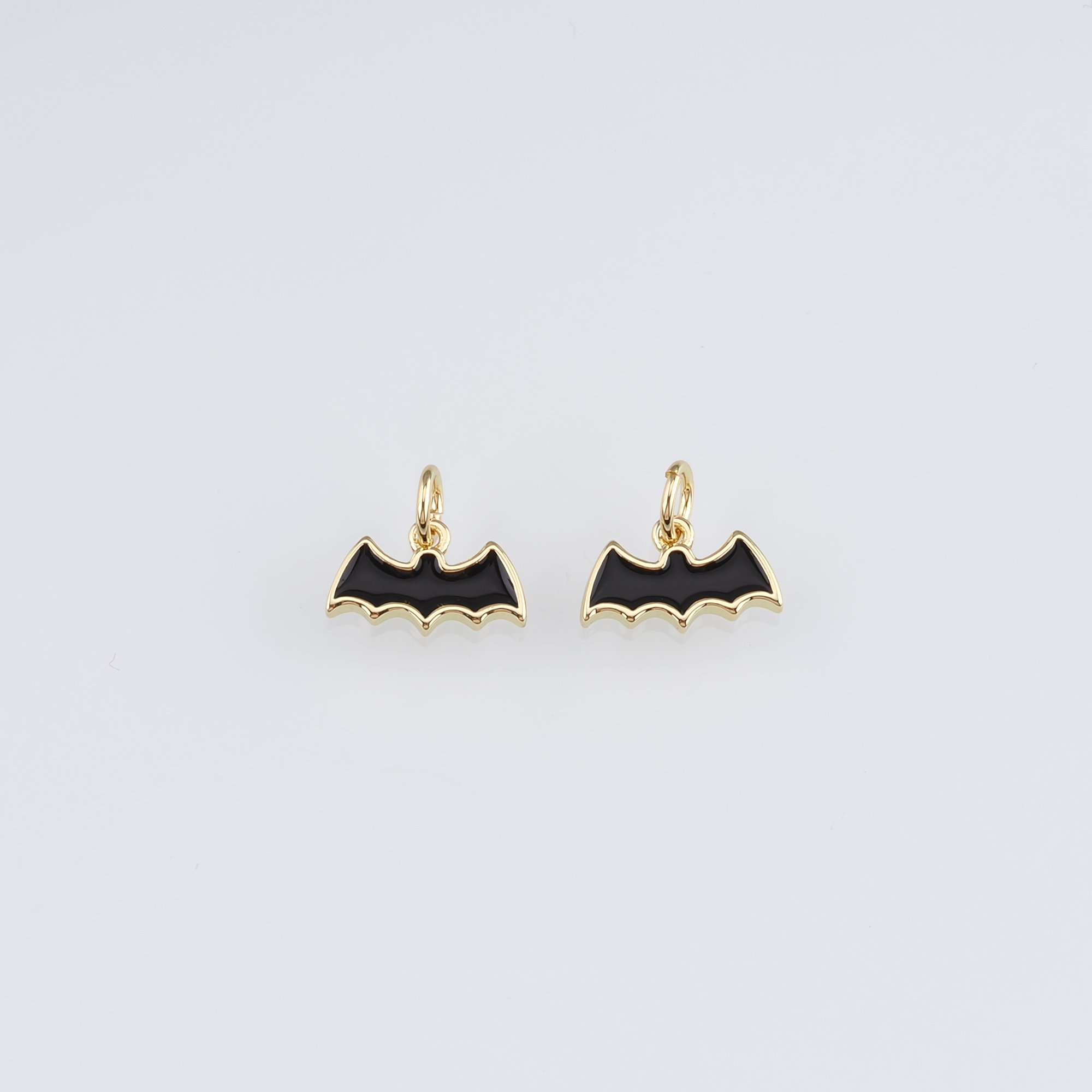 18K Gold Filled Bat Pendant,Enamel Bat Charm Earrings Necklace for DIY Jewelry Making Supply