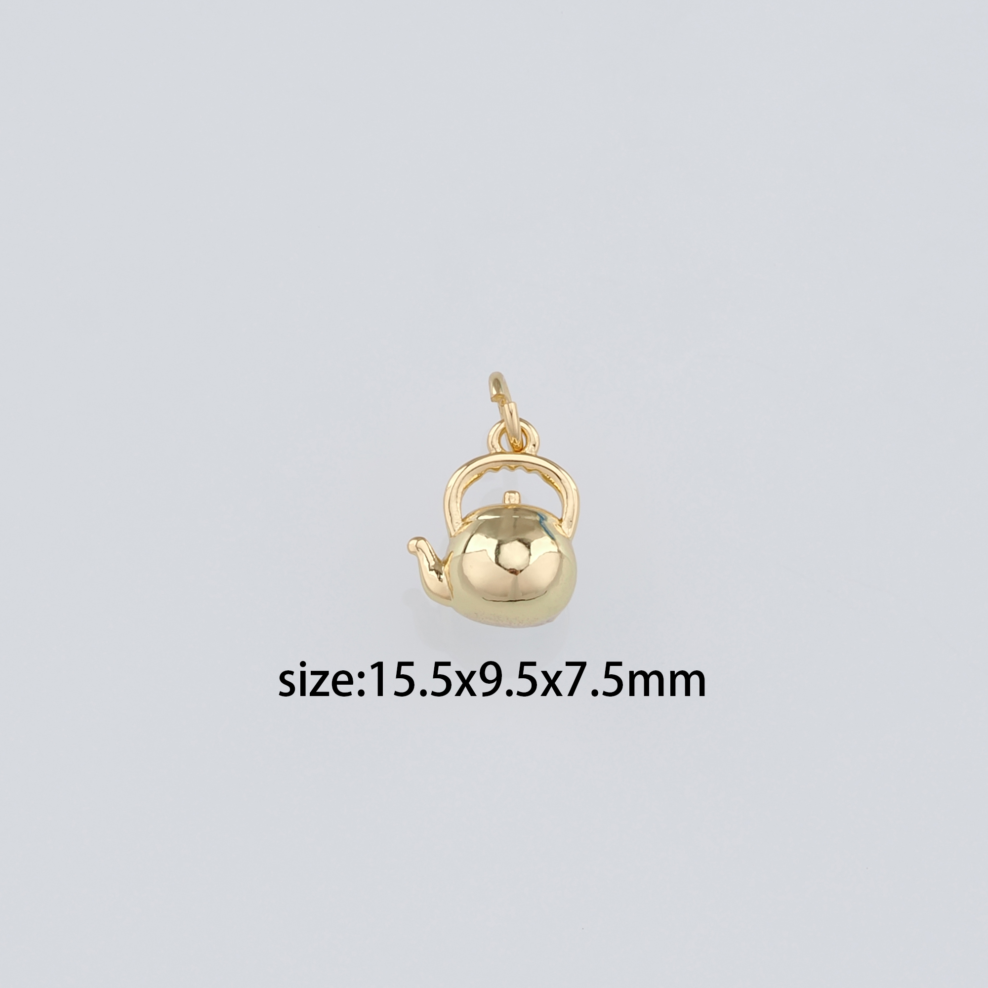 18K Gold Filled Teapot Pendant,Teapot Charm Earrings Necklace for DIY Jewelry Making Supply
