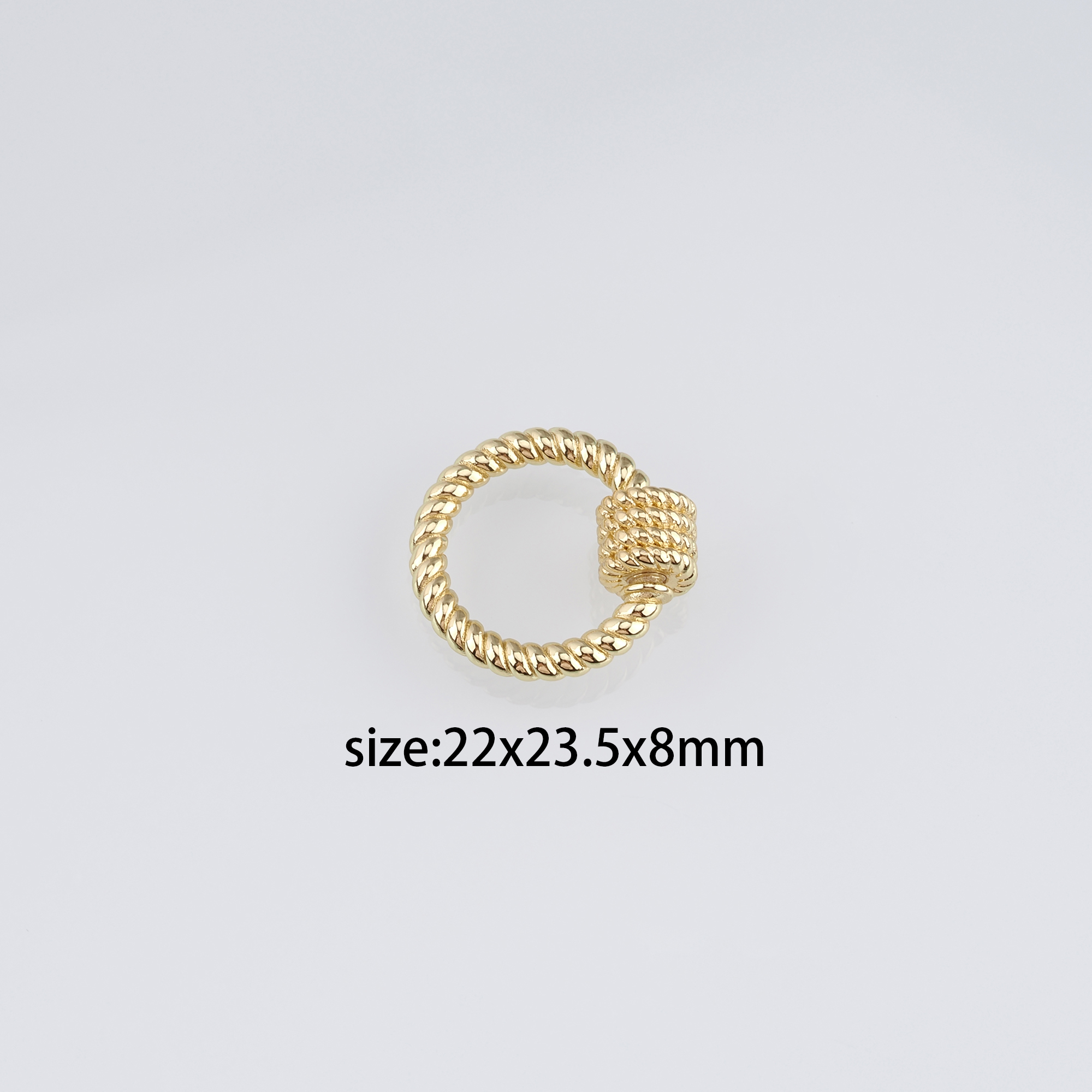 18K Gold Filled Round Carabiner Clasp,Dainty Round Screw Clasp Lock for DIY Jewelry Finding Necklace Bracelet
