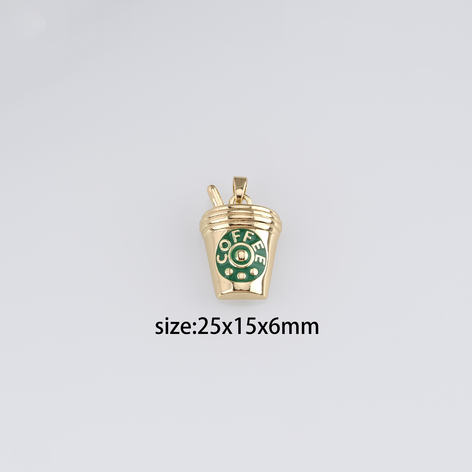 18K Gold Filled Coffee Cup Pendant,Dainty Coffee Cup Charm Earrings Necklace for DIY Jewelry Making Supply