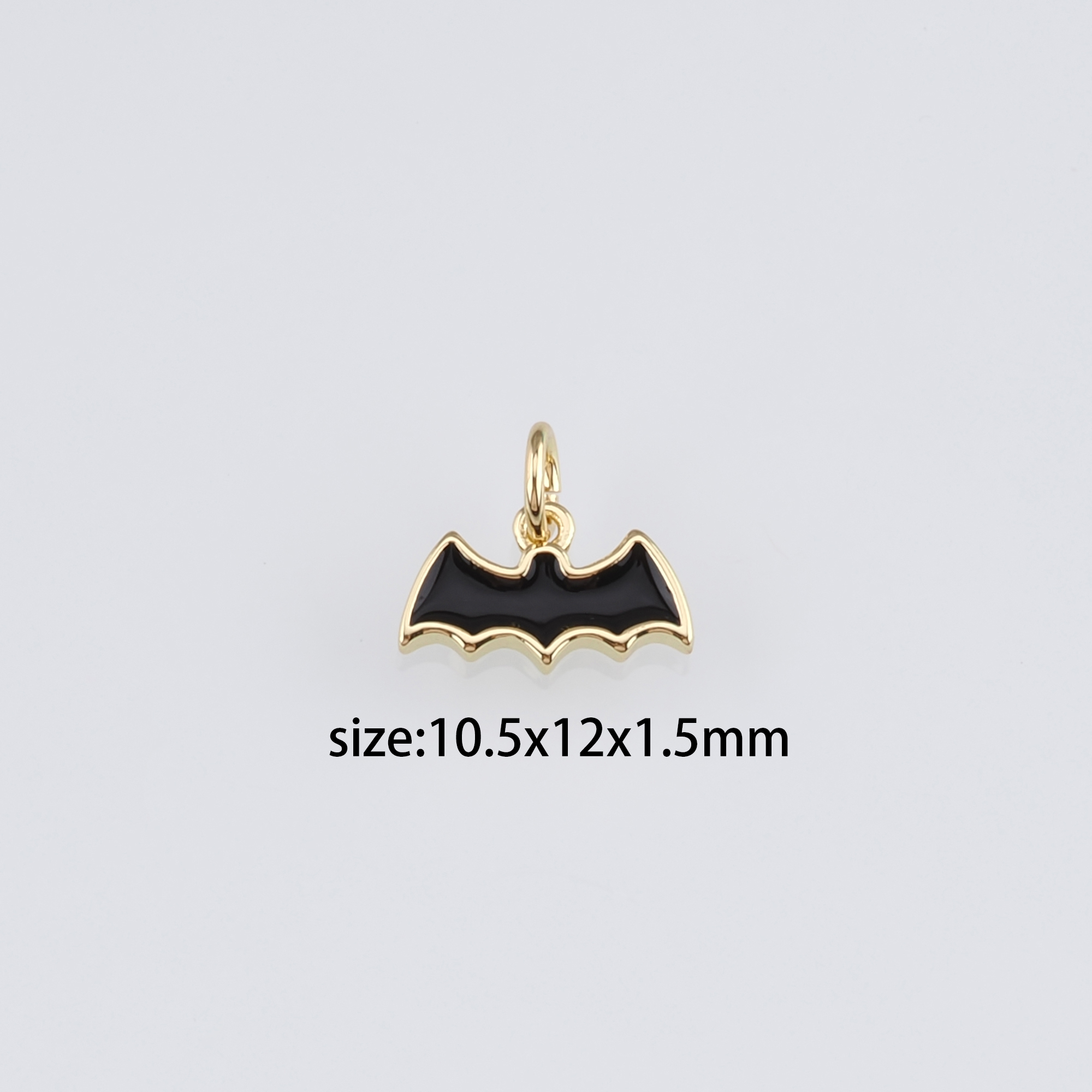 18K Gold Filled Bat Pendant,Enamel Bat Charm Earrings Necklace for DIY Jewelry Making Supply