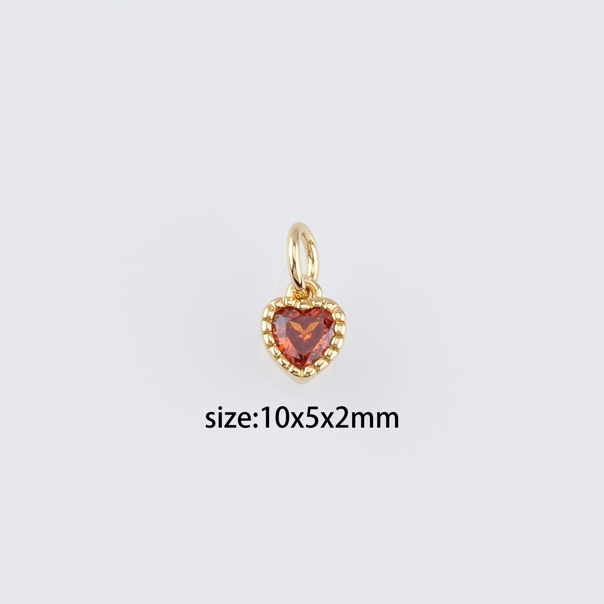 18K Gold Filled Tiny Heart Pendant,CZ Micro Pave Heart Charm Earrings Necklace for DIY Jewelry Making Supply