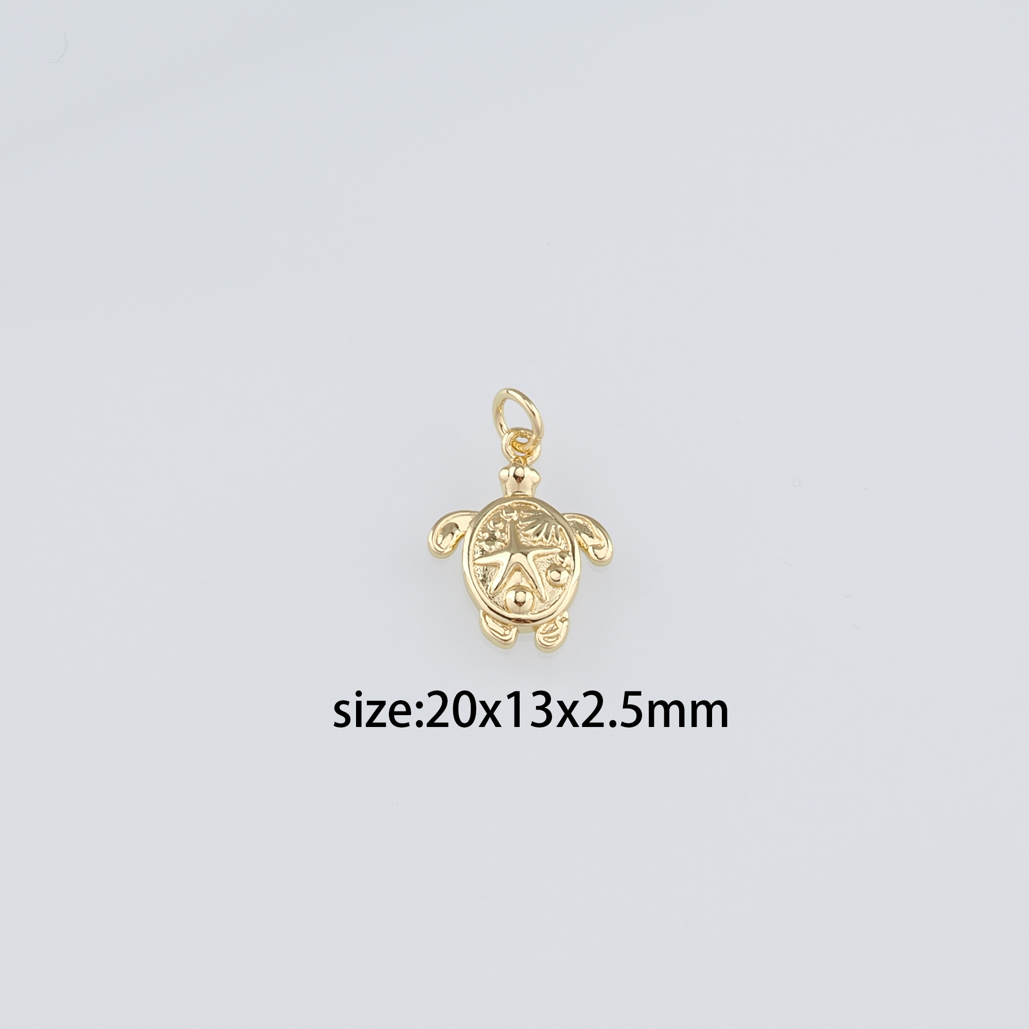 18K Gold Filled Turtle Pendant,Dainty Turtle Charm Earrings Necklace for DIY Jewelry Making Supply
