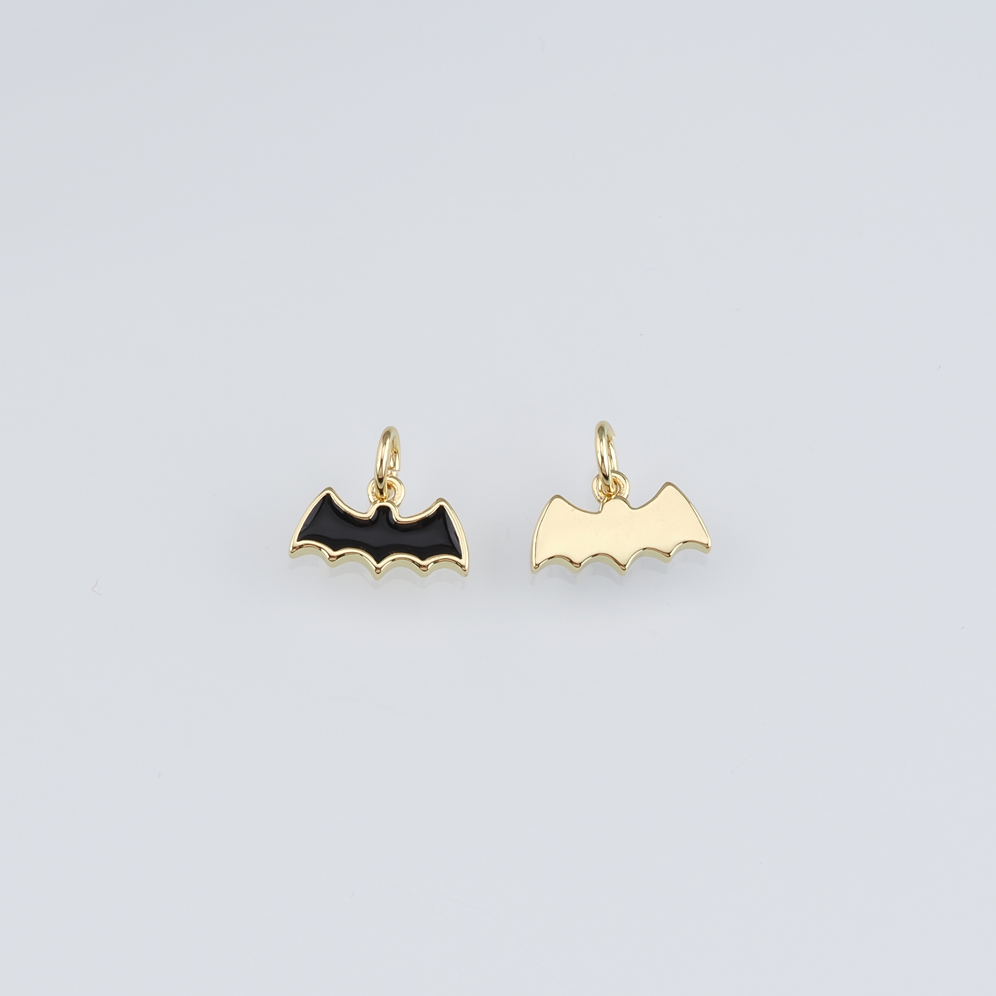 18K Gold Filled Bat Pendant,Enamel Bat Charm Earrings Necklace for DIY Jewelry Making Supply