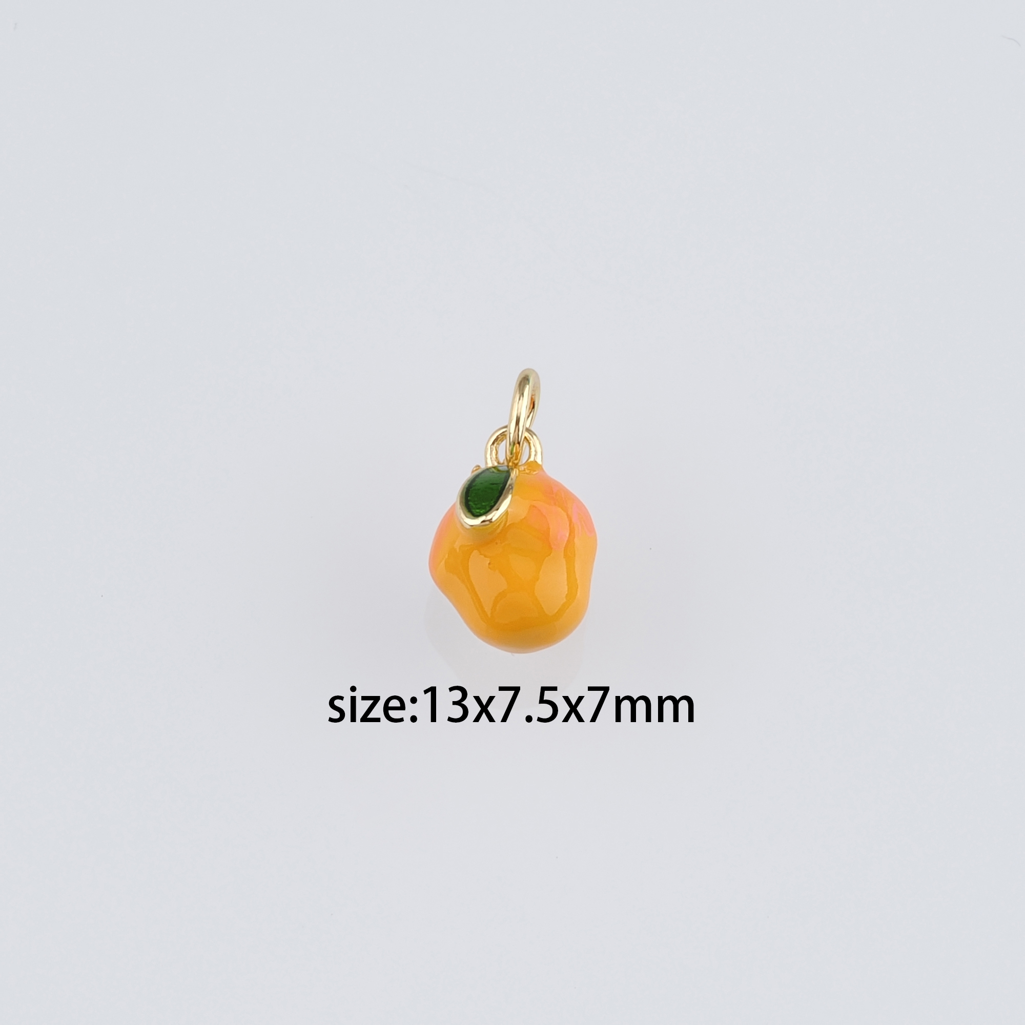 18K Gold Filled Fruit Pendant,Enamel Fruit Charm Earrings Necklace for DIY Jewelry Making Supply