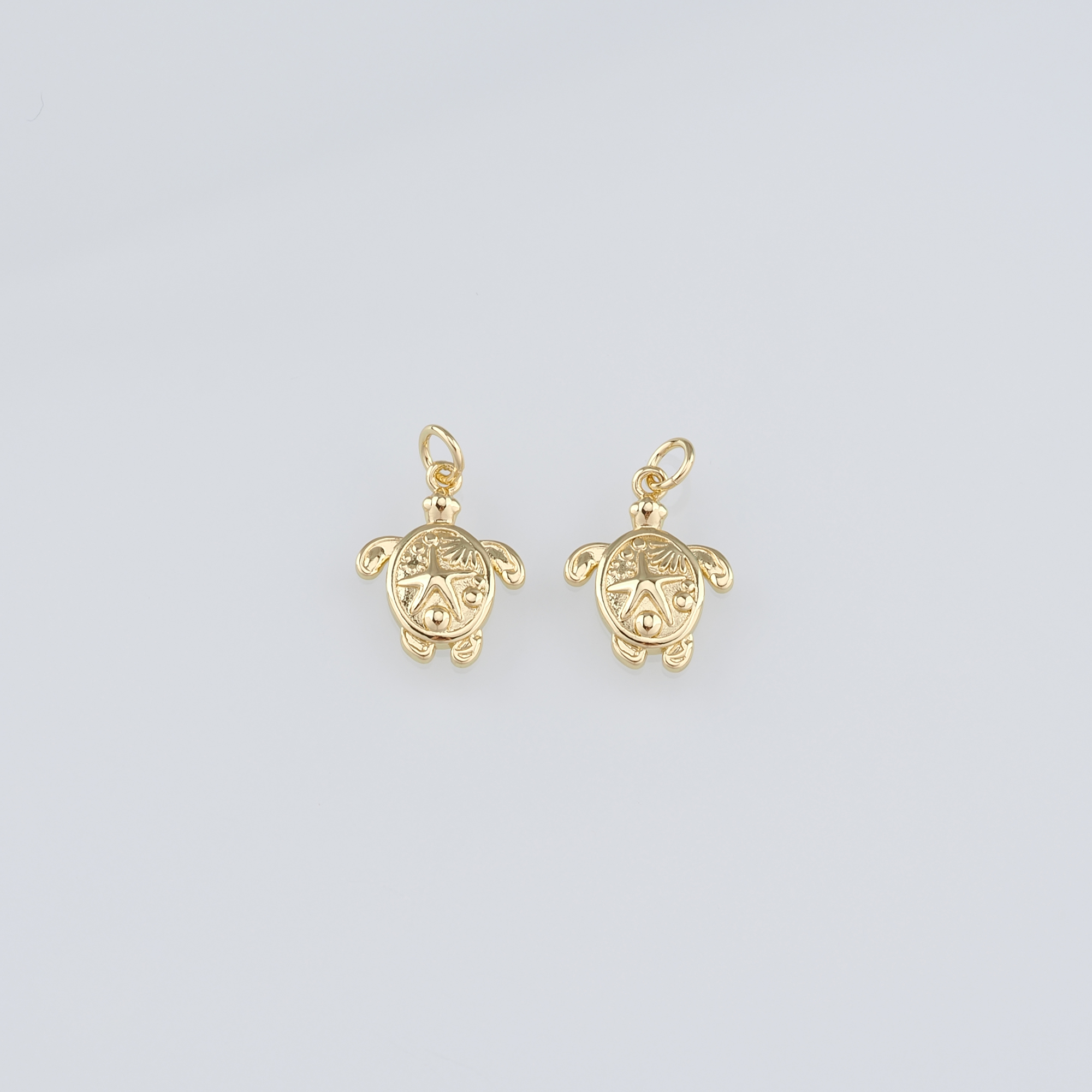 18K Gold Filled Turtle Pendant,Dainty Turtle Charm Earrings Necklace for DIY Jewelry Making Supply