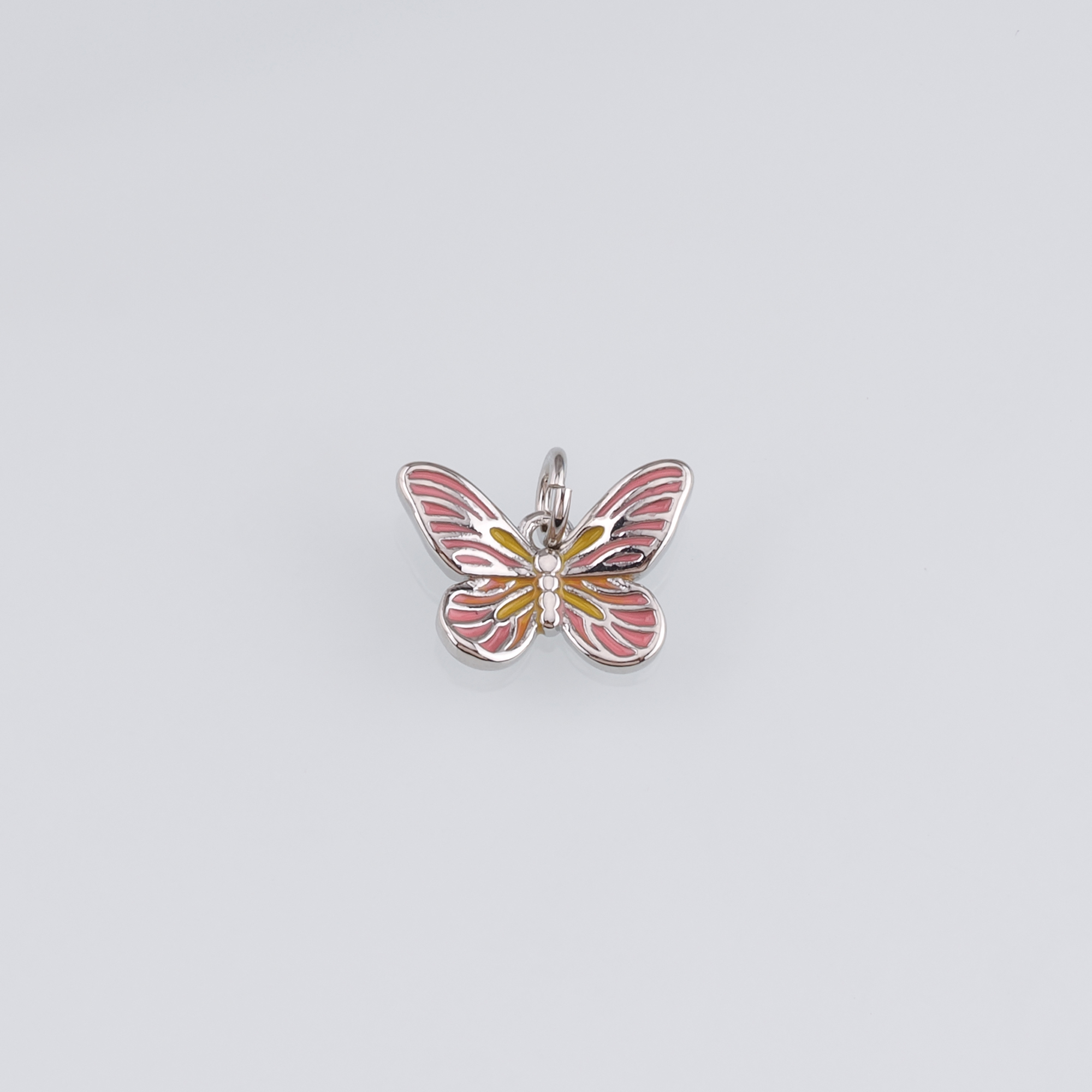 18K Gold Filled Butterfly Pendant,Enamel Butterfly Charm Earrings Necklace for DIY Jewelry Making Supply