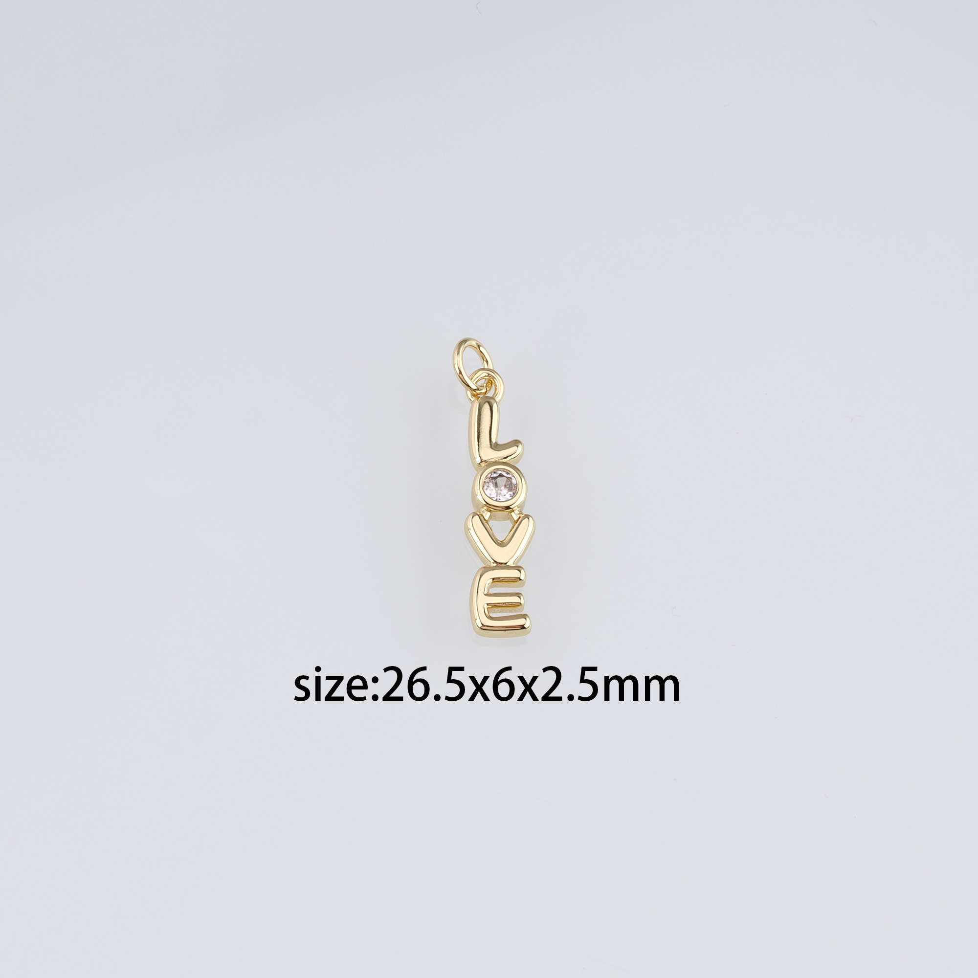 18K Gold Filled Love Pendant,Love Charm Earrings Necklace for DIY Jewelry Making Supply