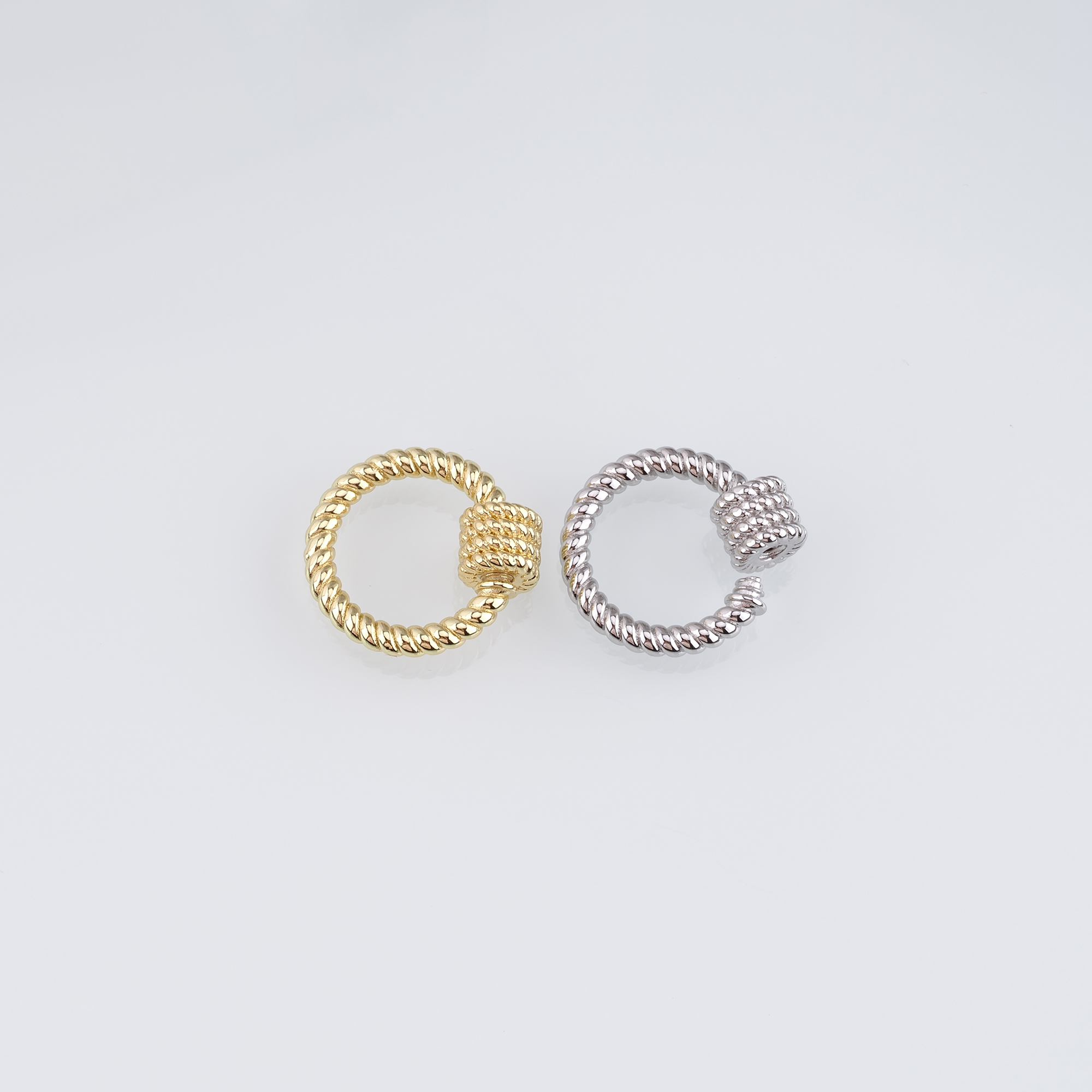 18K Gold Filled Round Carabiner Clasp,Dainty Round Screw Clasp Lock for DIY Jewelry Finding Necklace Bracelet
