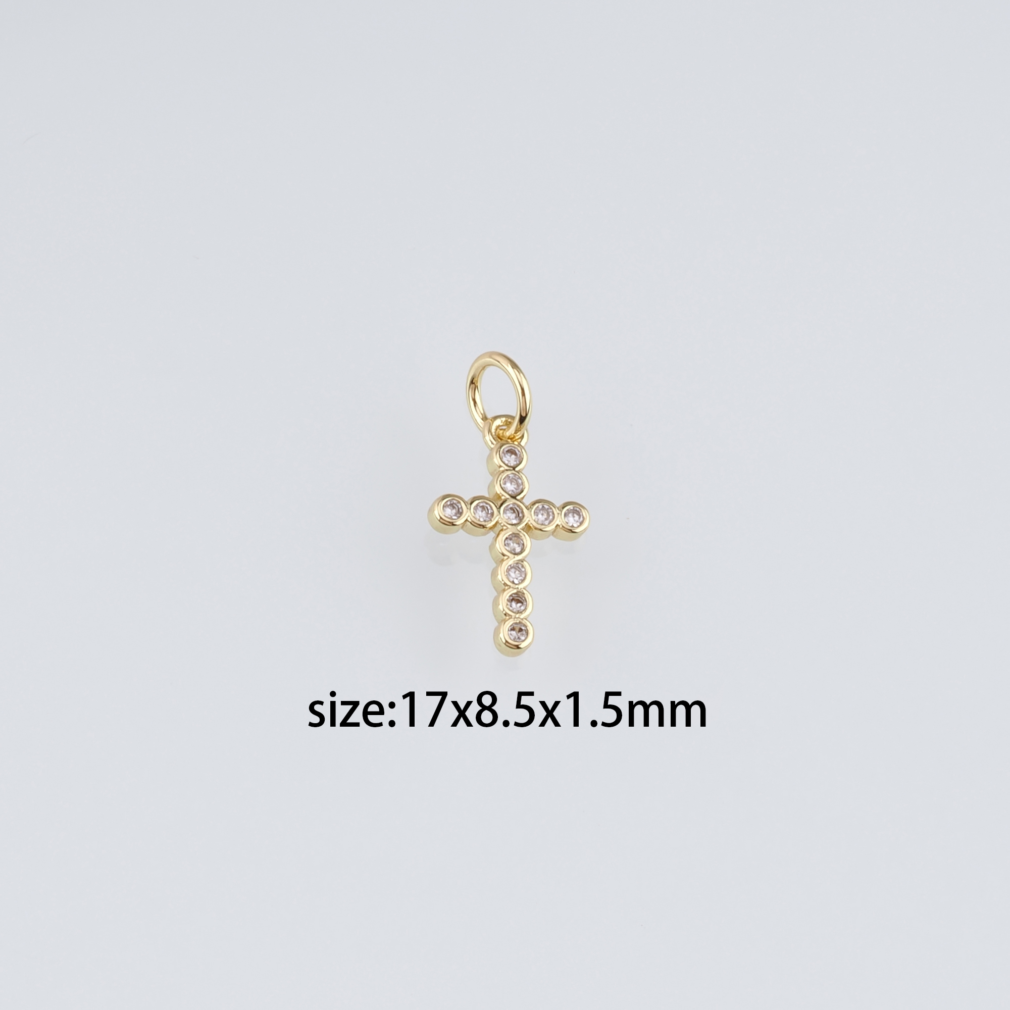 18K Gold Filled Cross Pendant,CZ Micro Pave Cross Charm Earrings Necklace for DIY Jewelry Making Supply