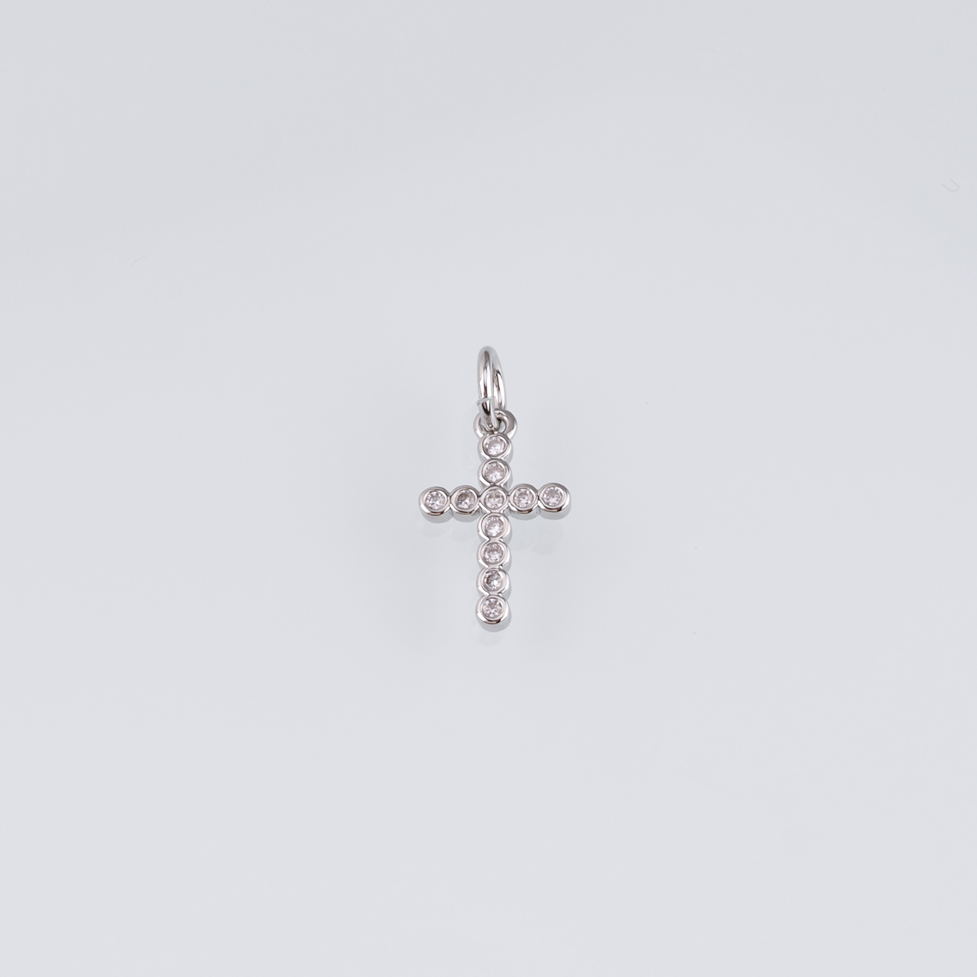 18K Gold Filled Cross Pendant,CZ Micro Pave Cross Charm Earrings Necklace for DIY Jewelry Making Supply